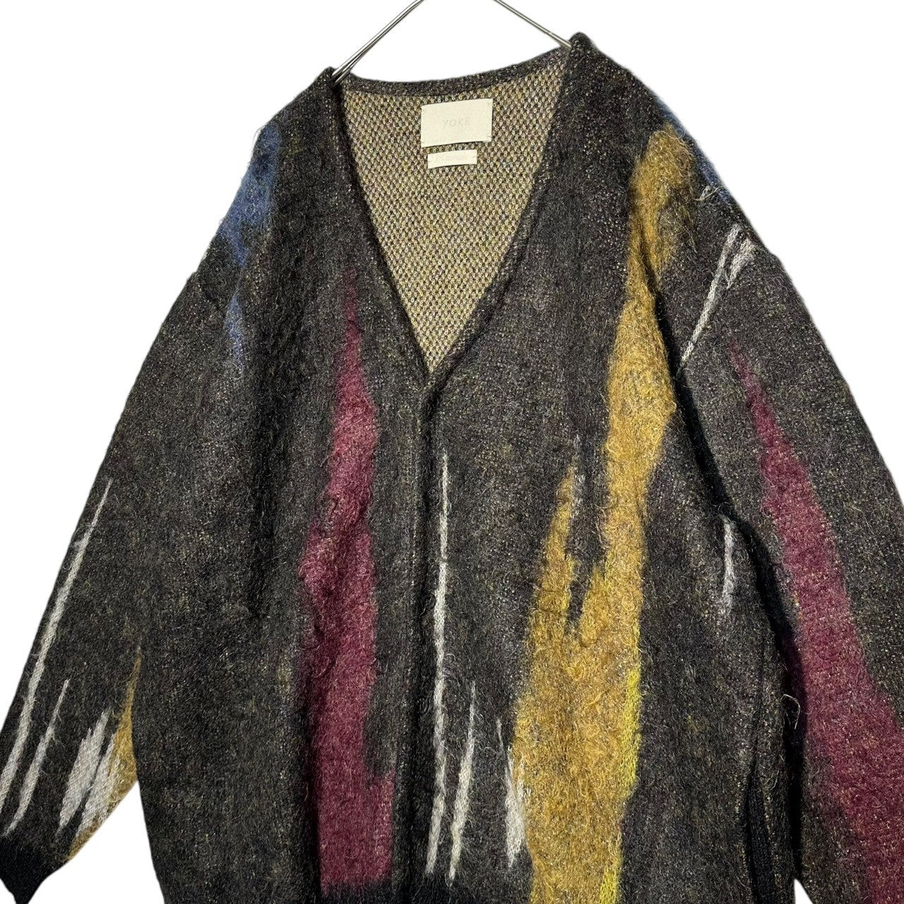 YOKE(ヨーク) 22AW STILL JACQUARD CARDIGAN スティル ジャカード カーディガン YK22AW0414S 2 ブラック モヘア