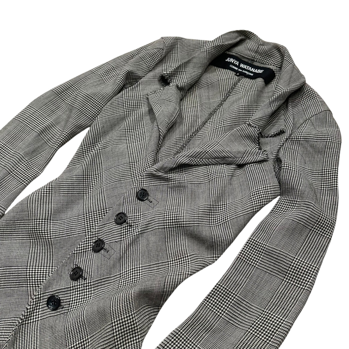 JUNYA WATANABE COMME des GARCONS(ジュンヤワタナベコムデギャルソン) 2004SS Glen Check Wool/Nylon 5-Button Jacket グレンチェック ウール ナイロン 5ボタン ジャケット JM-J038 S グレー×ホワイト AD2003 00s アーカイブ