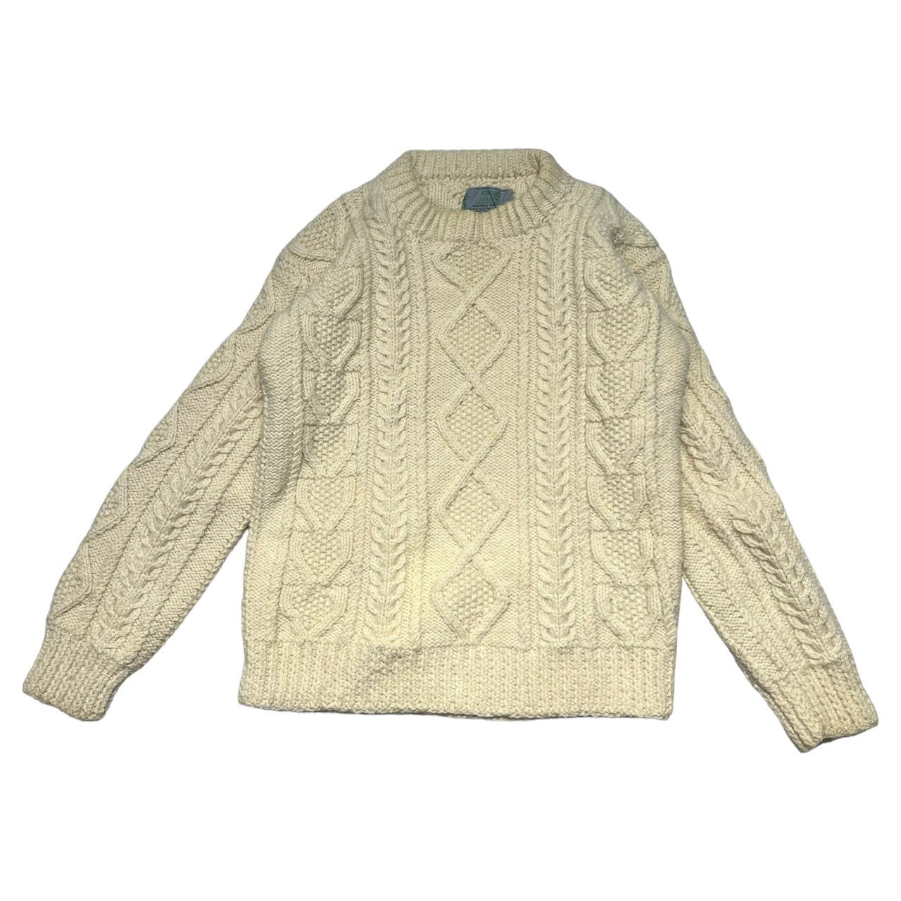 ARAN ISLANDS(アランアイランズ) 80's Aran Sweater アラン セーター 表記無し(S程度) アイボリー 80年代 ヴィンテージ フィシャーマン ニット