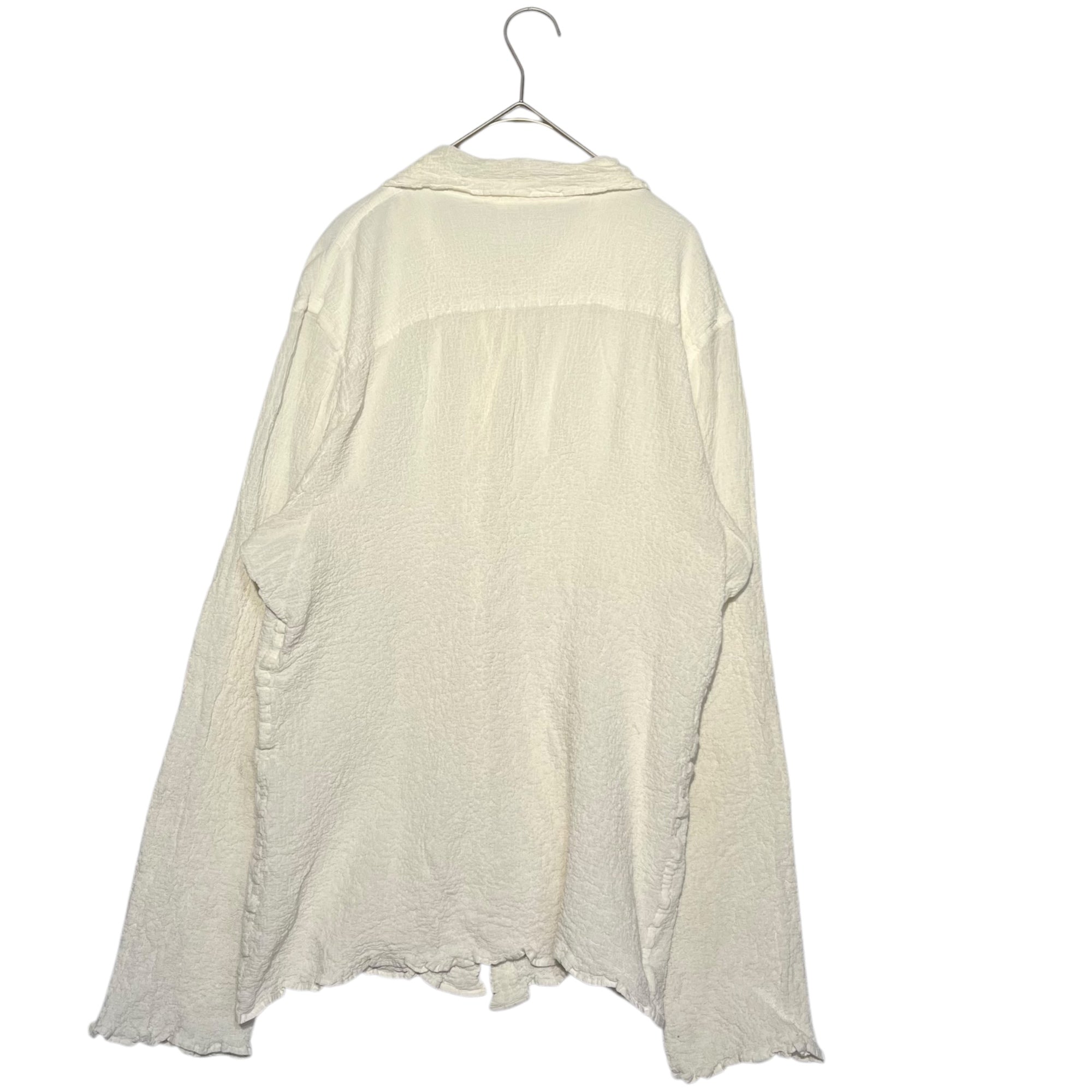 me ISSEY MIYAKE(ミーイッセイミヤケ) Wrinkled long sleeve shirt blouse シワ加工 長袖 シャツ ブラウス プリーツ MI92FK008 FREE ホワイト