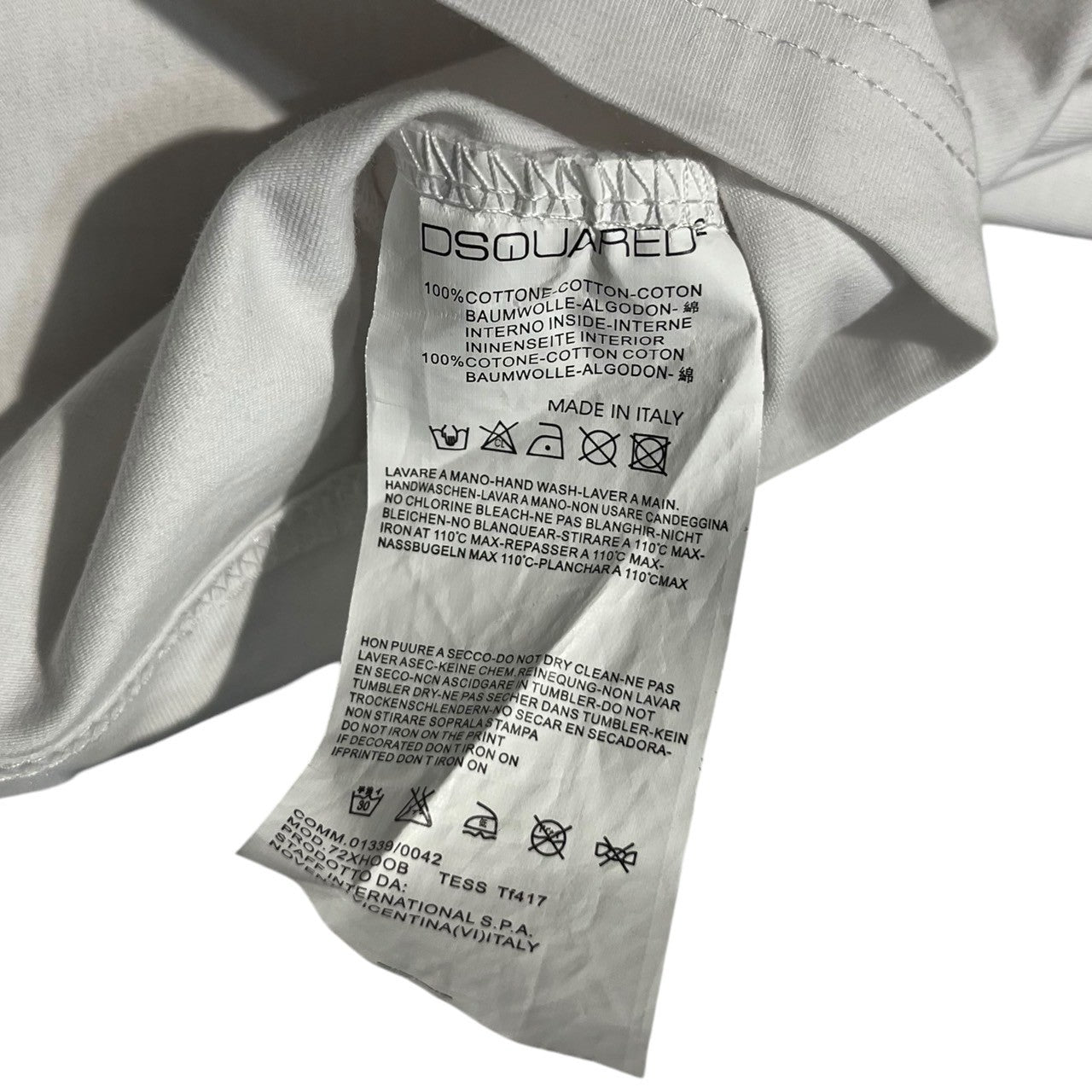 DSQUARED2(ディースクエアード) ICON LOGO PRINT TEE アイコン ロゴ プリントTシャツ 72XHOOB M ホワイト×ブラック