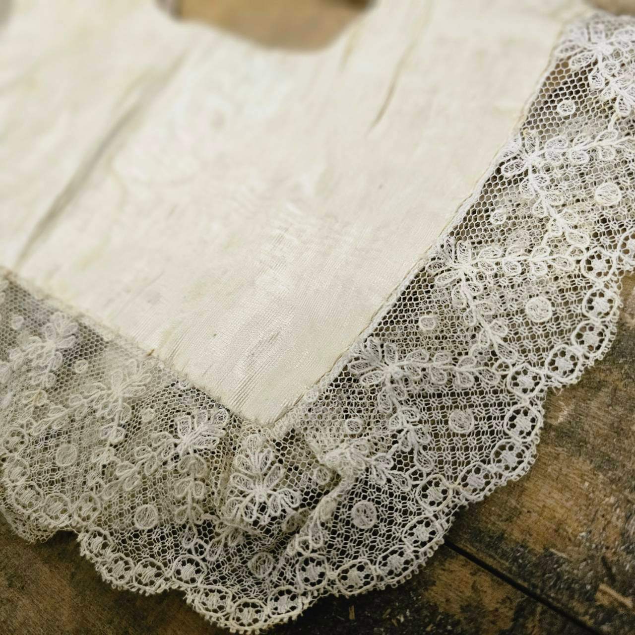 Euro antique(ヨーロッパアンティーク) 10~'s lace collar レース つけ襟 FREE ベージュ