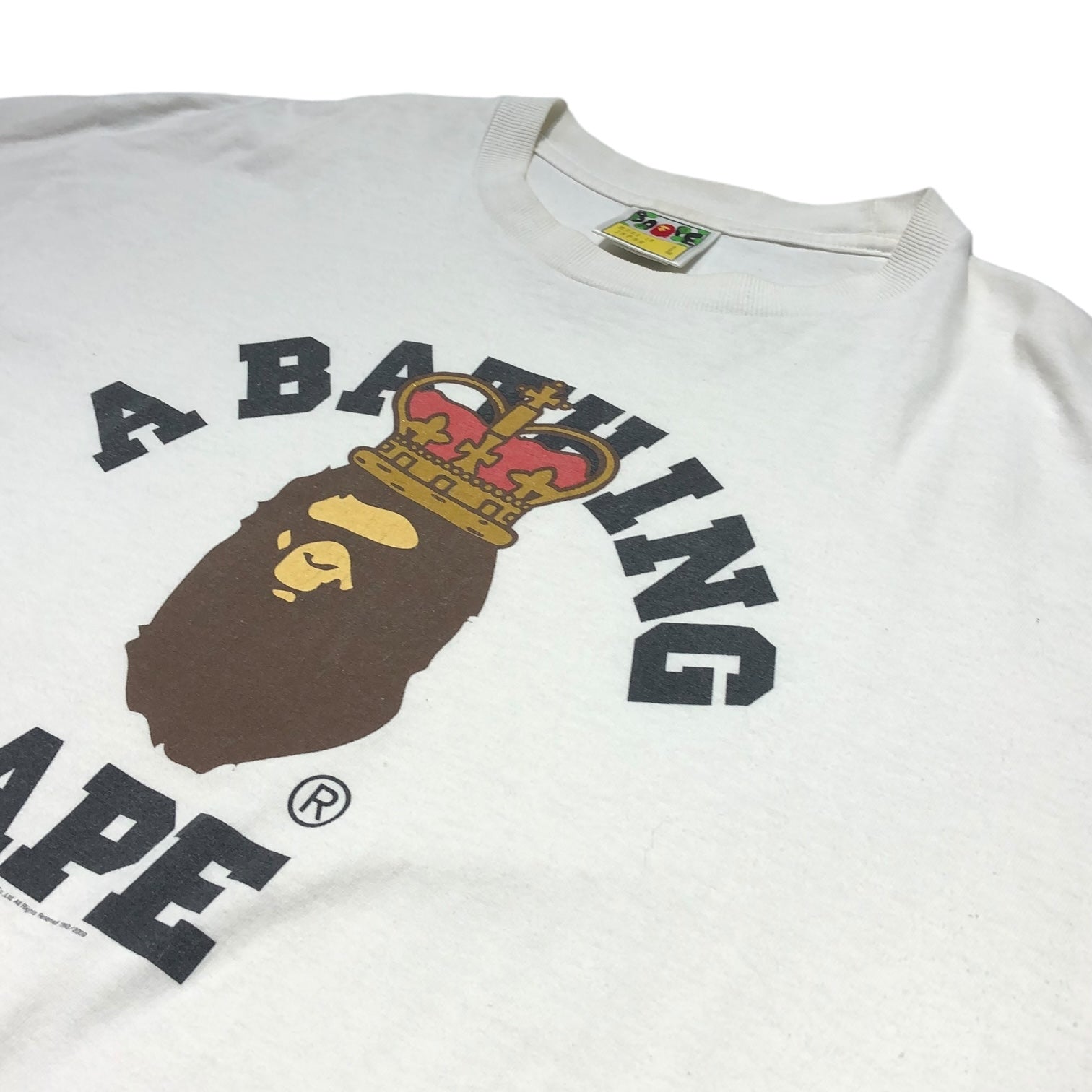 A BATHING APE(アベイシングエイプ) 09's crown monkey t-shirt 王冠 サル Tシャツ 00's L ホワイト