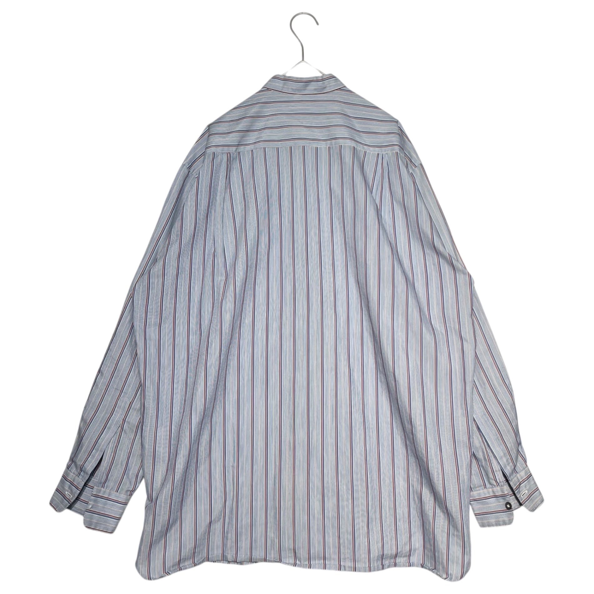 COMME des GARCONS HOMME(コムデギャルソンオム) 80's BIG HOMME Small collar BD striped shirt デカオム スモール カラー ボタンダウン ストライプ シャツ 表記無し(M~L程度) スカイブルー 80年代 ヴィンテージ アーカイブ