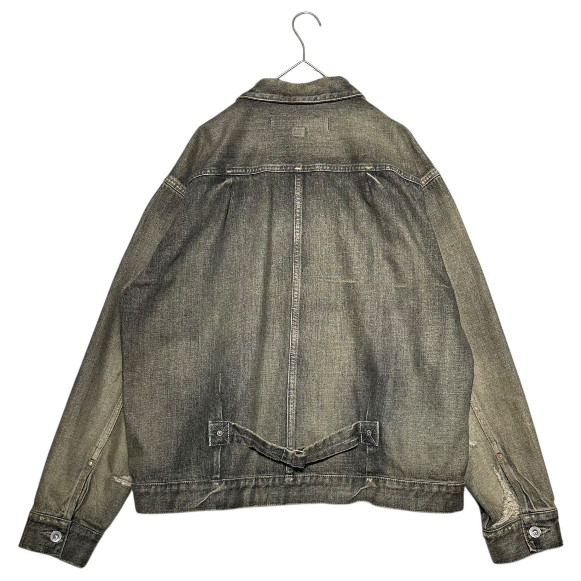 NEIGHBORHOOD(ネイバーフッド) 24AW SAVAGE DENIM TYPE-1 JACKET サベージ デニム タイプ1 ジャケット ダメージ加工 242XBNH-JKM01 L ブラック 完売商品