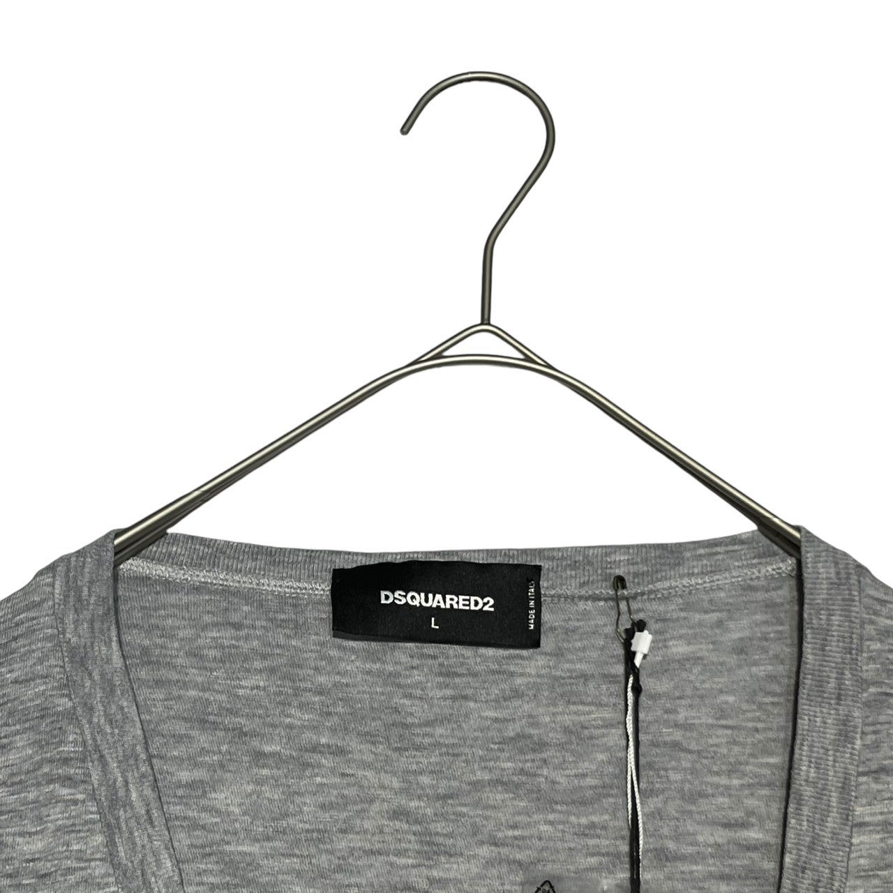 DSQUARED2(ディースクエアード) Different material switching long sleeve T-shirt 異素材切替 長袖 Tシャツ S75GC0877 L グレー×レッド