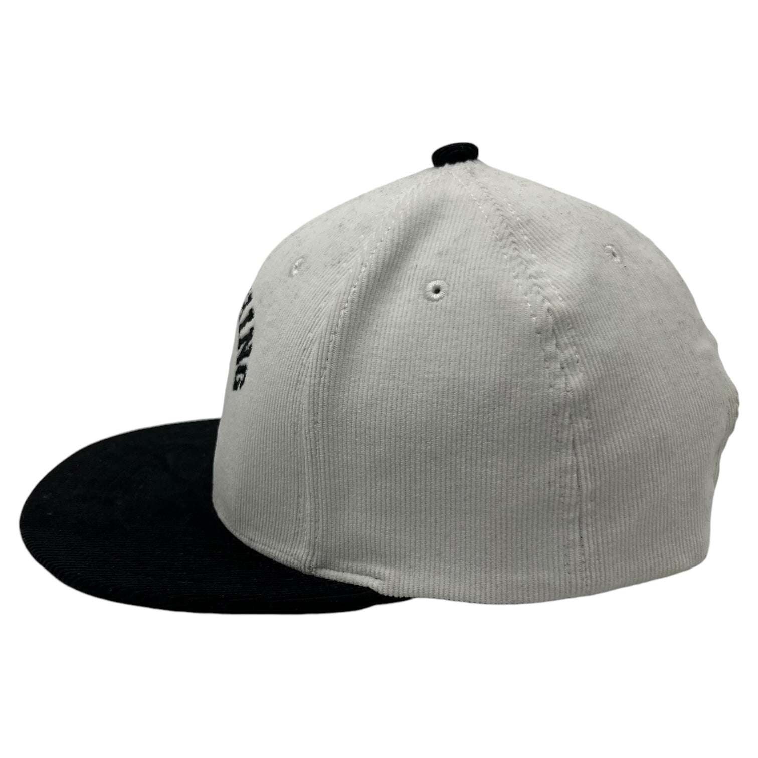 A BATHING APE(アベイシングエイプ) Corduroy College Snapback Cap カレッジ スナップバック キャップ 001CPJ801008M ホワイト×ブラック ロゴ バイカラー