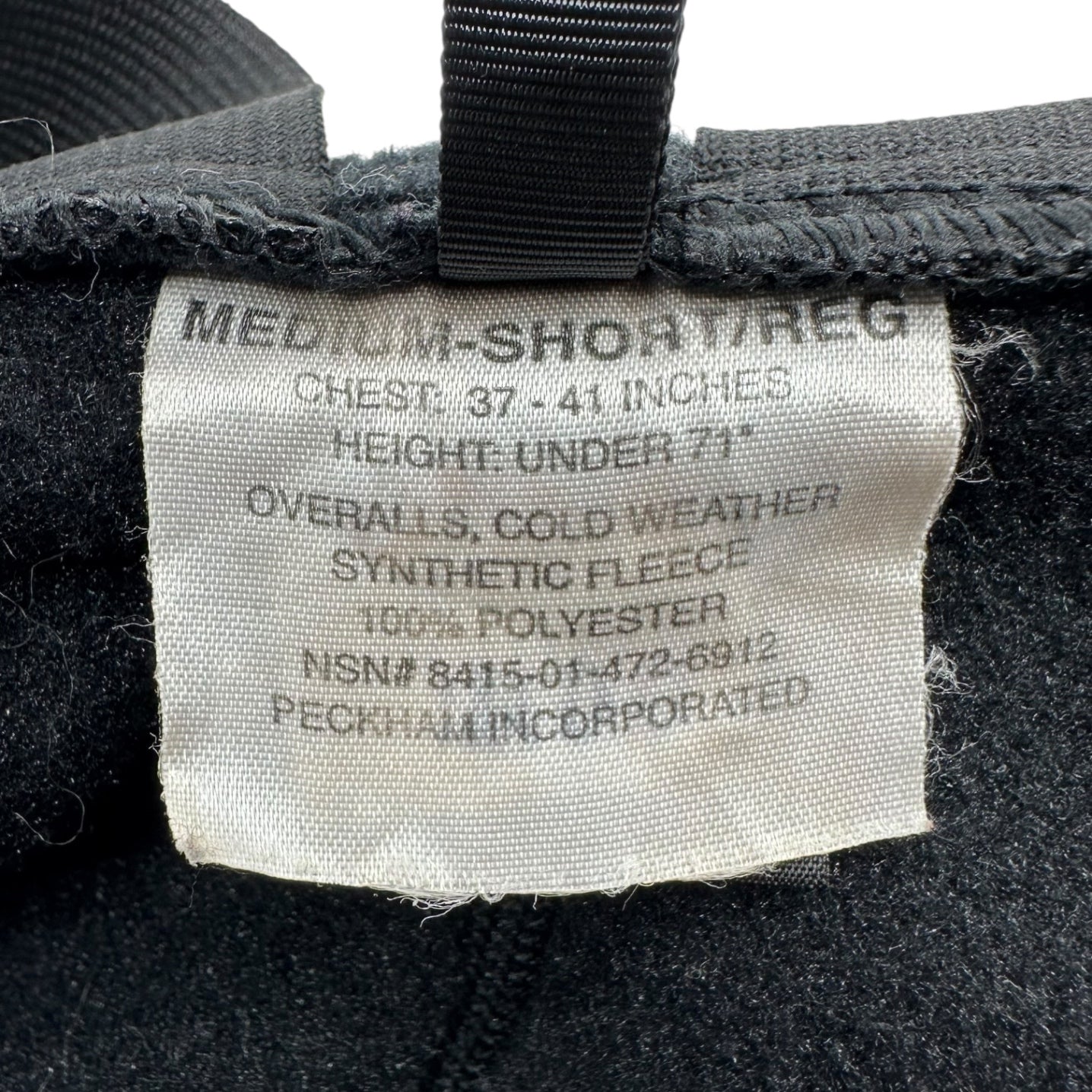 US ARMY(アメリカ軍) POLARTEC COLD WEATHER OVERALL NOS フリース オーバーオール 8415-01-472-6912 MEDIUM-SHORT ブラック ミリタリー