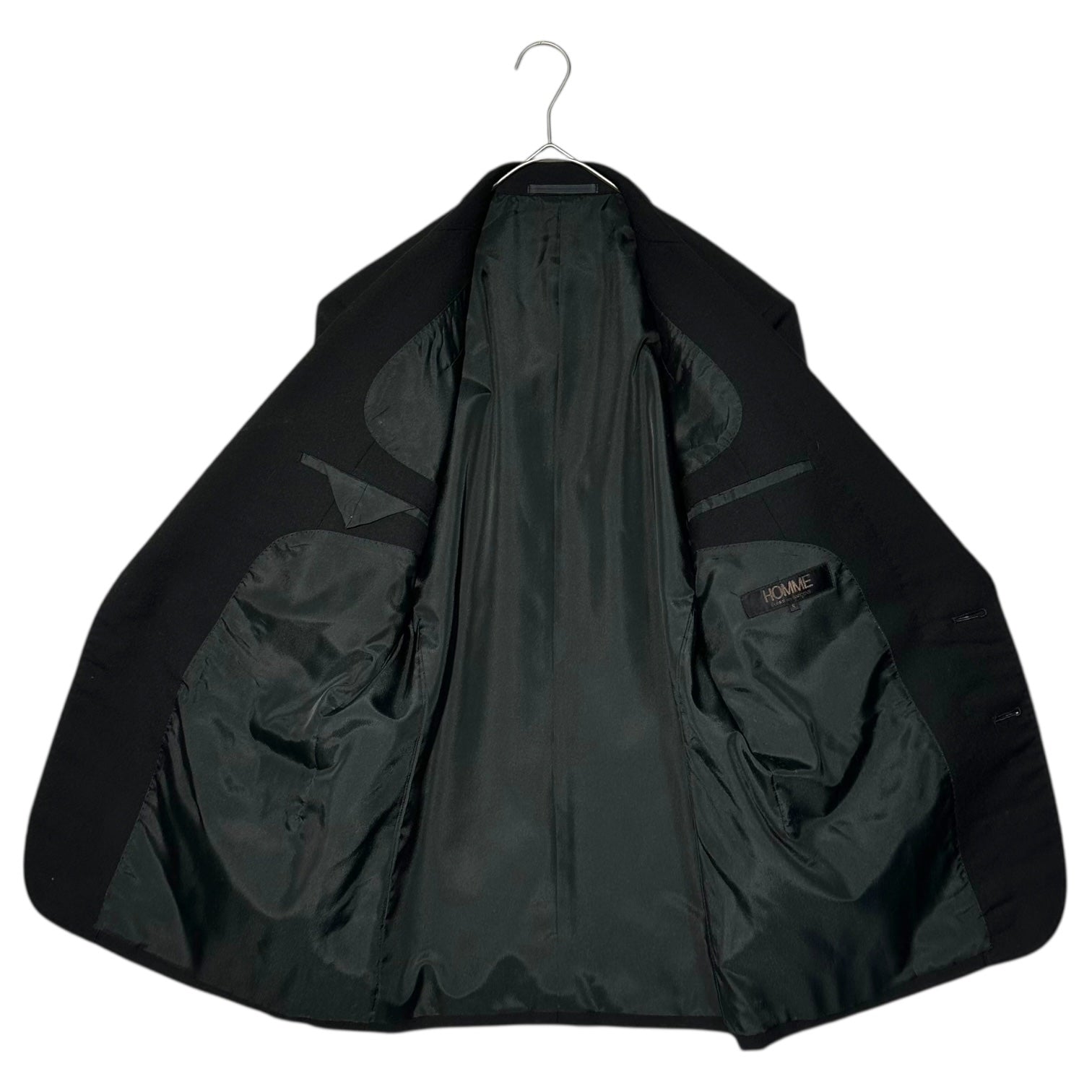 COMME des GARCONS HOMME(コムデギャルソンオム) 70’s~80's 2B Wool Tailored Jacket デカオム 2B ウール テーラード ジャケット HS-09010 S ブラック 70年代~80年代 アーカイブ