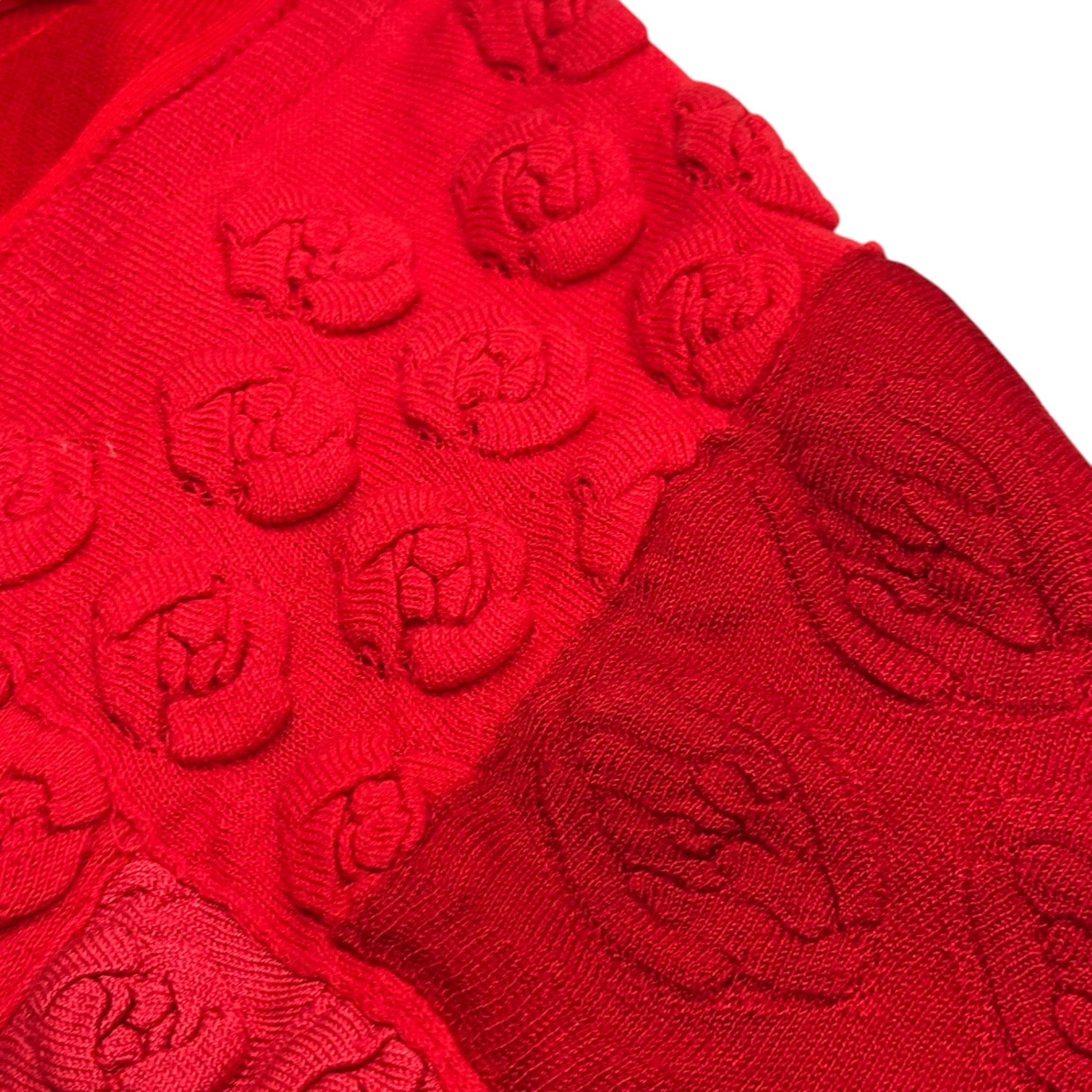 COMME des GARCONS(コムデギャルソン) 1999AW Yarn-Dyed Floral-Patterned Knit Cardigan 製品染め 花形織り ニット カーディガン GN-100070 FREE レッド AD1999 90s アーカイブ