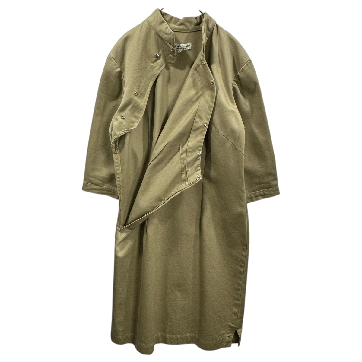 robe de chambre COMME des GARCONS(ローブドシャンブルコムデギャルソン) 2000's Asymmetrical stand-collar dress 変形 スタンドカラー 半袖 ワンピース RU-O001 L ベージュ AD2003