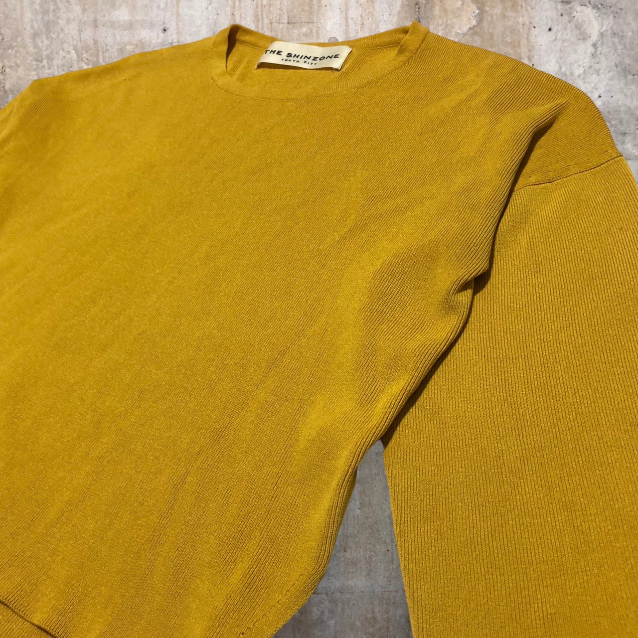 THE SHINZONE(ザシンゾーン) ハイゲージショート丈ニット/サイドスリット 17AMSNI04 FREE イエロー