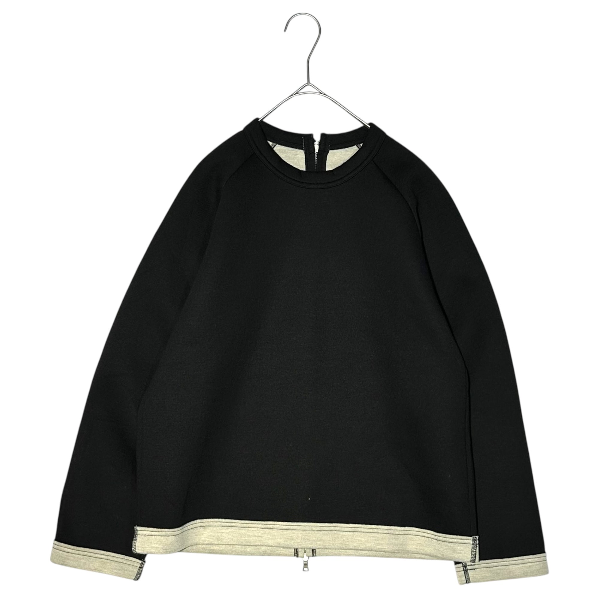 tricot COMME des GARCONS(トリココムデギャルソン) 15AW Hem change bonding back zip sweatshirt 裾 切替 ボンディング バックジップ スウェット TP-B203 M ブラック×アイボリー AD2015