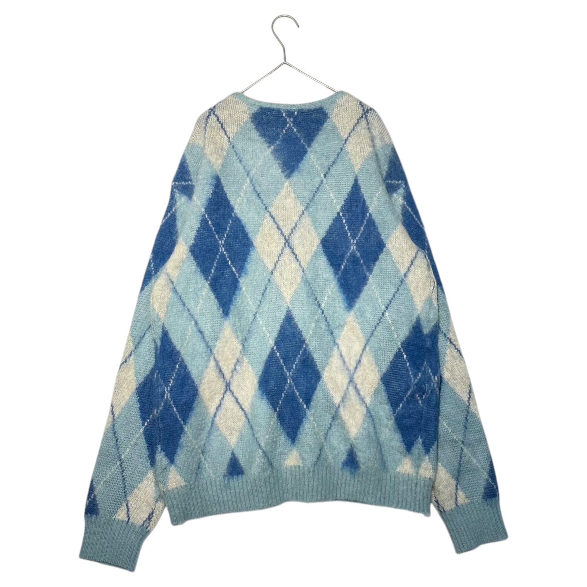 NEEDLES(ニードルズ) 22AW Argyle MOHAIR Cardigan アーガイル モヘアカーディガン LQ271 M ブルー×グレー 参考定価29,700円(税込)