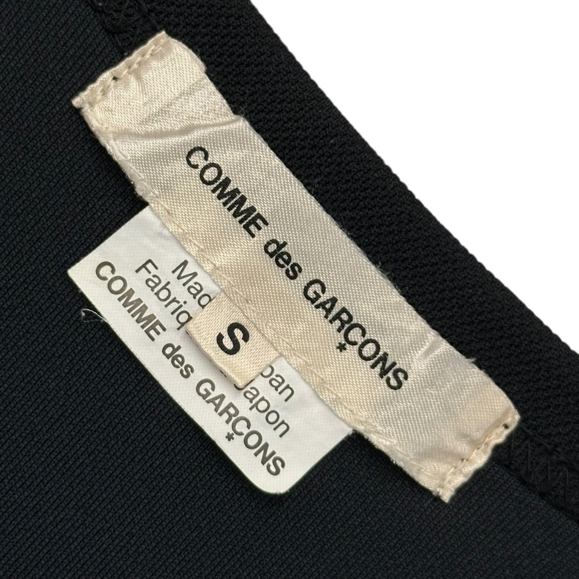 COMME des GARCONS(コムデギャルソン) Front-Print Mesh L/S Dress フロントプリント メッシュ 長袖 ワンピース S ブラック×ホワイト