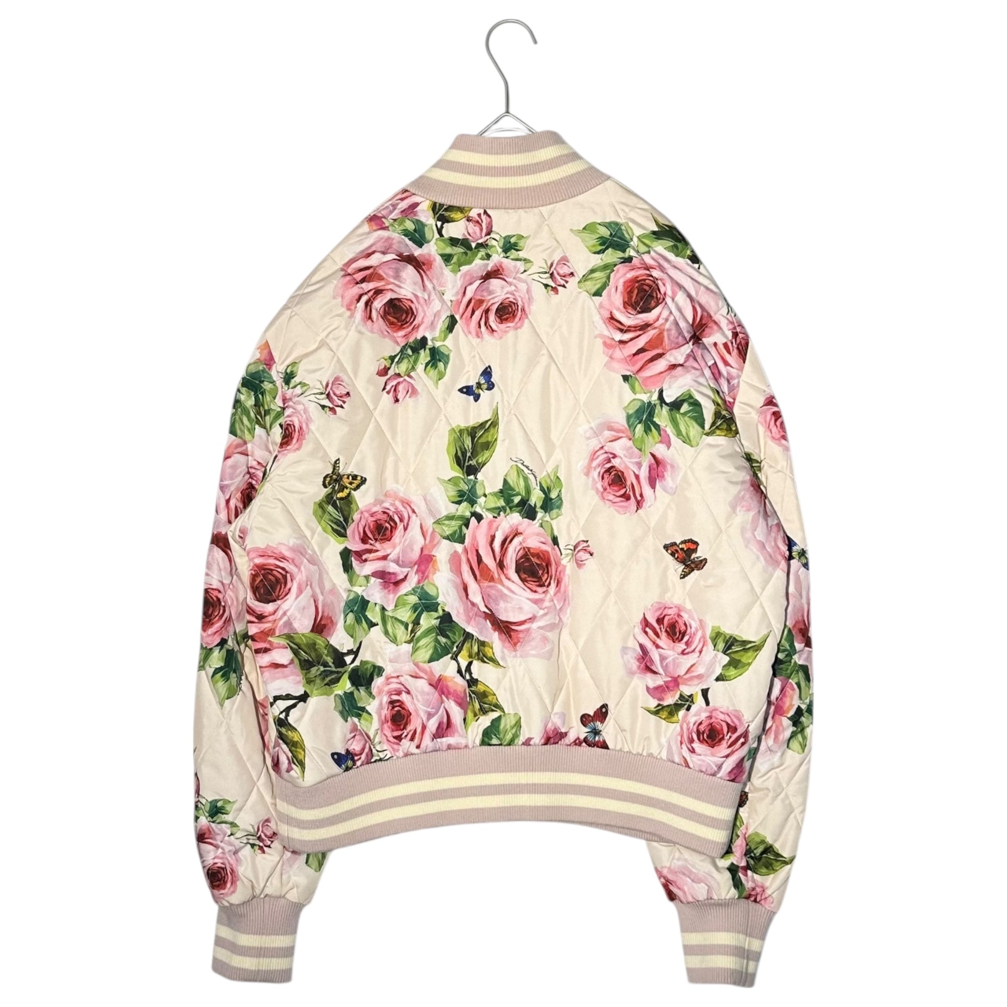 DOLCE&GABBANA(ドルチェ&ガッバーナドルガバ) Floral Print Bomber Jacket フローラル プリント ボンバー ジャケット F9982T FSM9T 44(XS程度) ピンク×グリーン ブルゾン