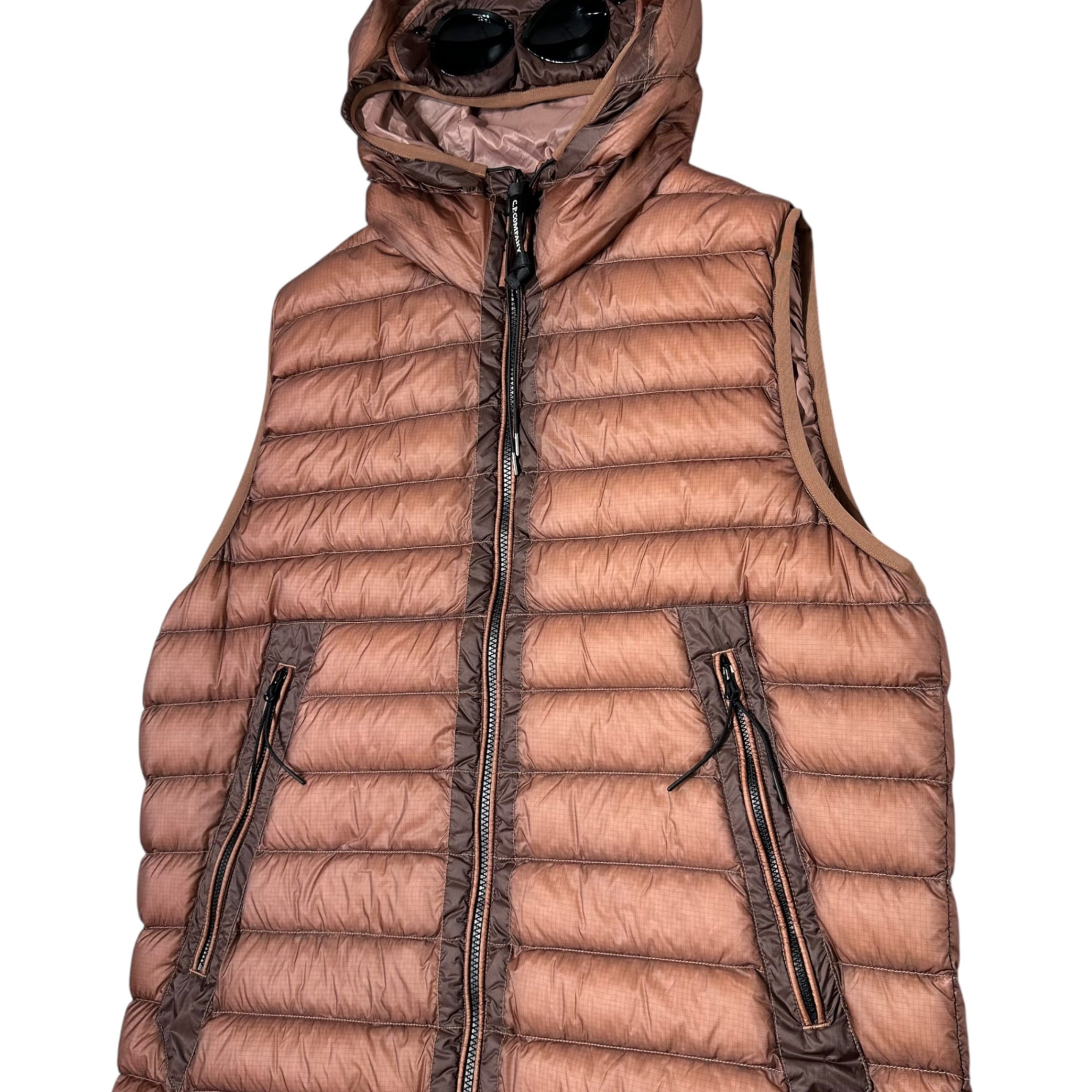 C.P.COMPANY(シーピーカンパニー) D.D.SHELL GOGGLE DOWN VEST ゴーグル ダウン ベスト 15CMOW171A006099A 54(XXL程度) ブラウン