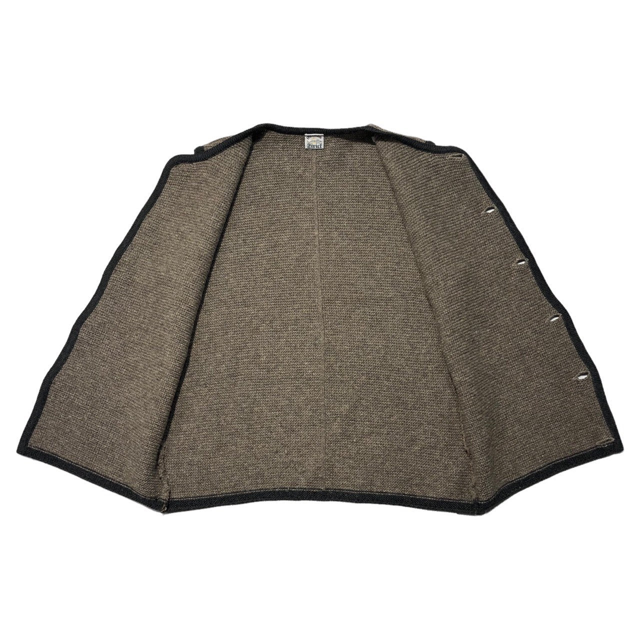 Euro vintage(ヨーロッパヴィンテージ) 80's Chiemsee Strict piping wool knit vest キムジー パイピング ウールニット ベスト 80年代 58(大き目:XL程度) ベージュ×ブラック ドイツヴィンテージ