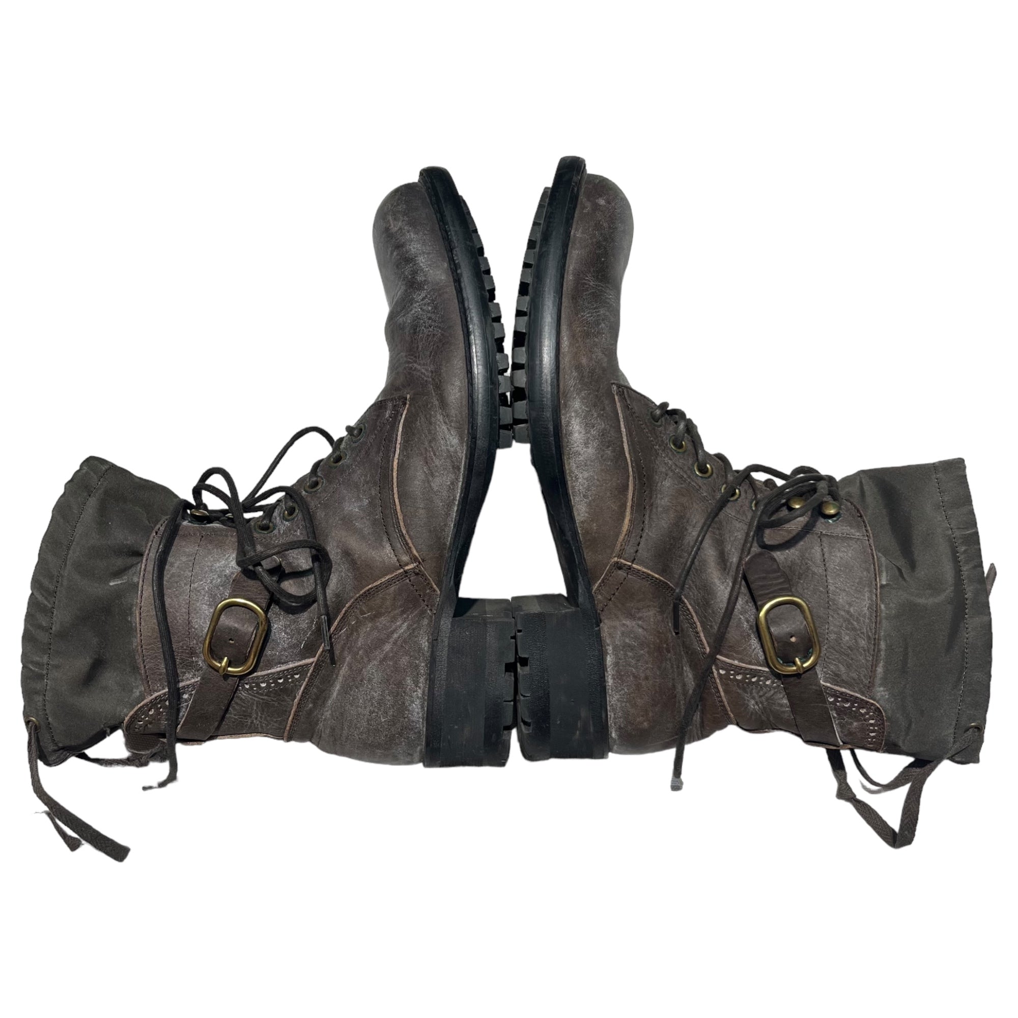 alfredoBANNISTER(アルフレッドバニスター) サイドジップレースアップブーツ 39(24.5~25.0cm程度) ブラウン