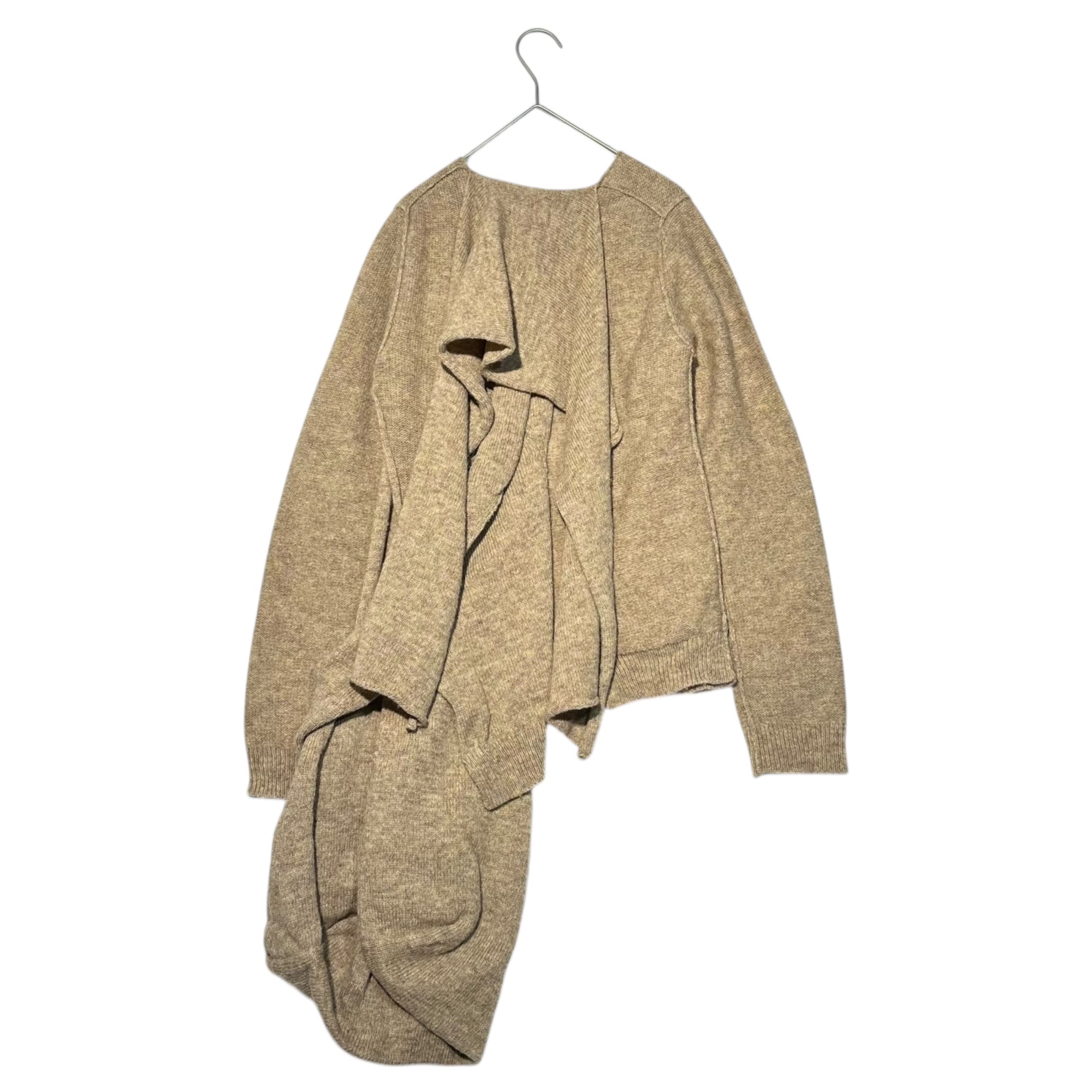 Y's(ワイズ) Buttonless modified knit cardigan ボタンレス 変形 ニット カーディガン YV-K06-173 3(L程度) ベージュ