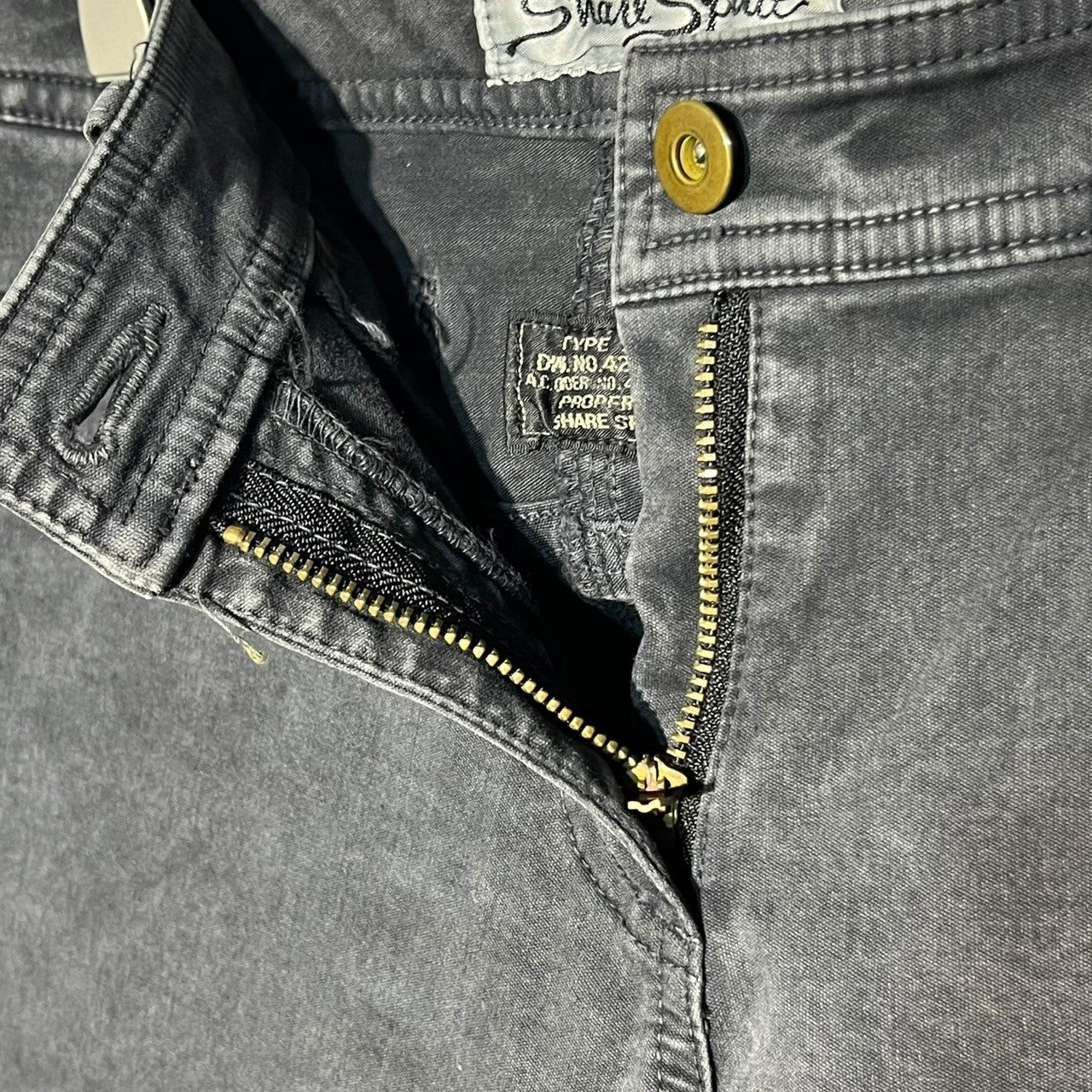 SHARE SPIRIT(シェアースピリット) 00's Baggy flare gimmick pants バギー フレア ギミック パンツ 38 グレー Y2K