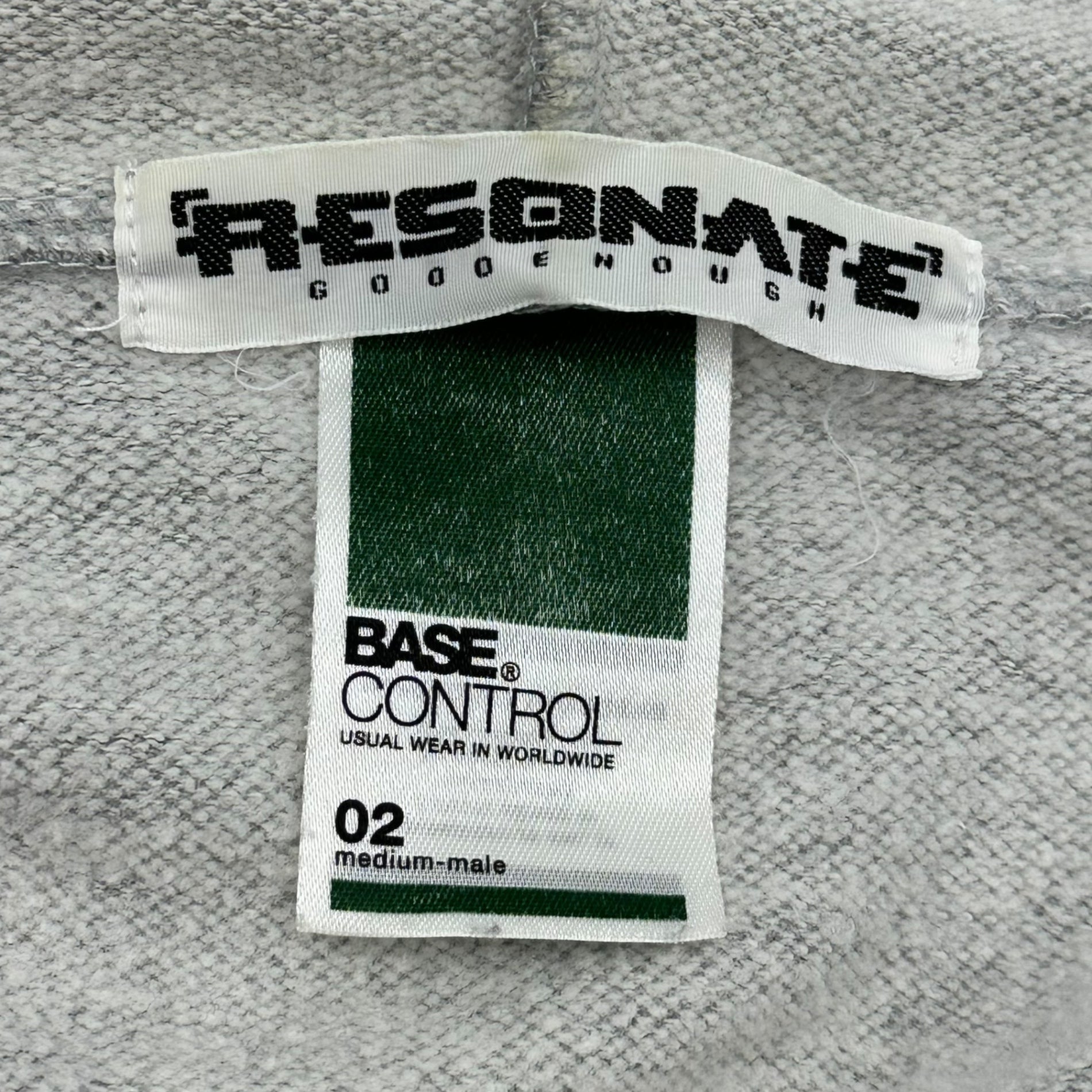 RESONATE GOODENOUGH(リゾネイトグッドイナフ) 00's BASE CONTROL BODY ZIP UP LOGO PARKA 2000年代 ベースコントロール ボディ ジップアップ ロゴ パーカー 02(M) グレー