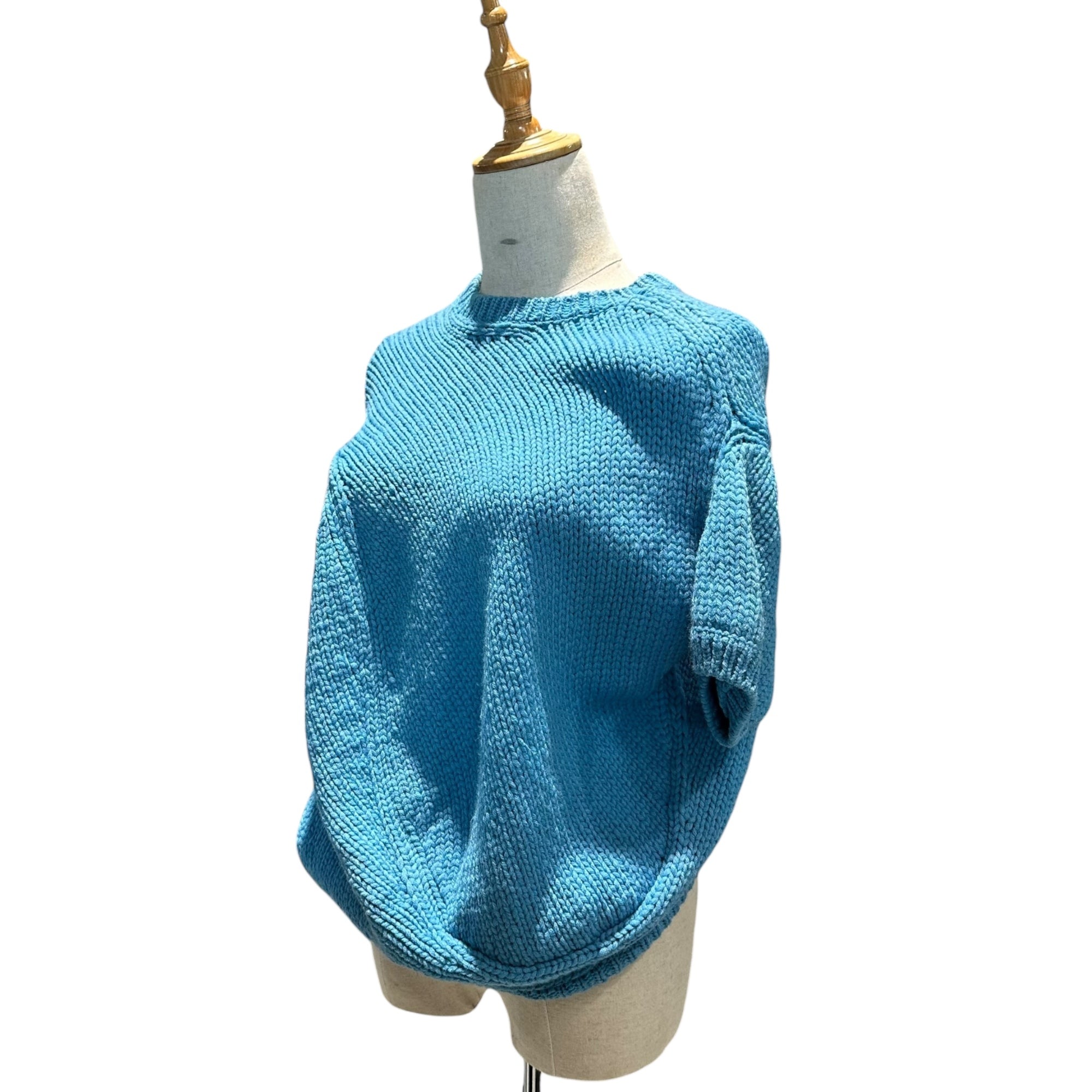 COMME des GARCONS(コムデギャルソン) 96AW Balloon type twisted S/S knit pullover バルーンタイプ 捻じれ 半袖 ニット プルオーバー GN-100030 FREE ブルー AD1996 ヴィンテージ アーカイブ