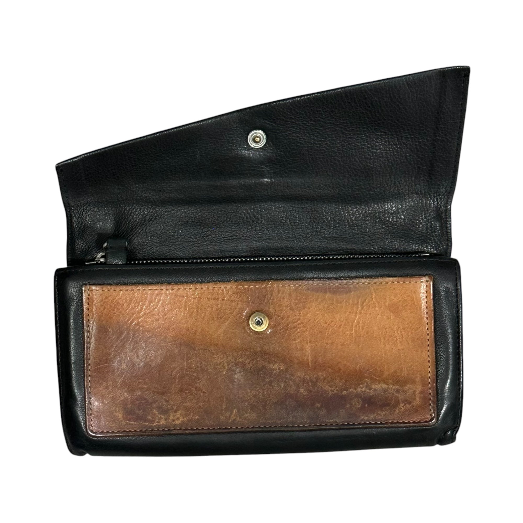 Maison Martin Margiela(メゾン マルタンマルジェラ) Two-Tone Long Wallet バイカラー ロング ウォレット ブラック×ブラウン 長財布