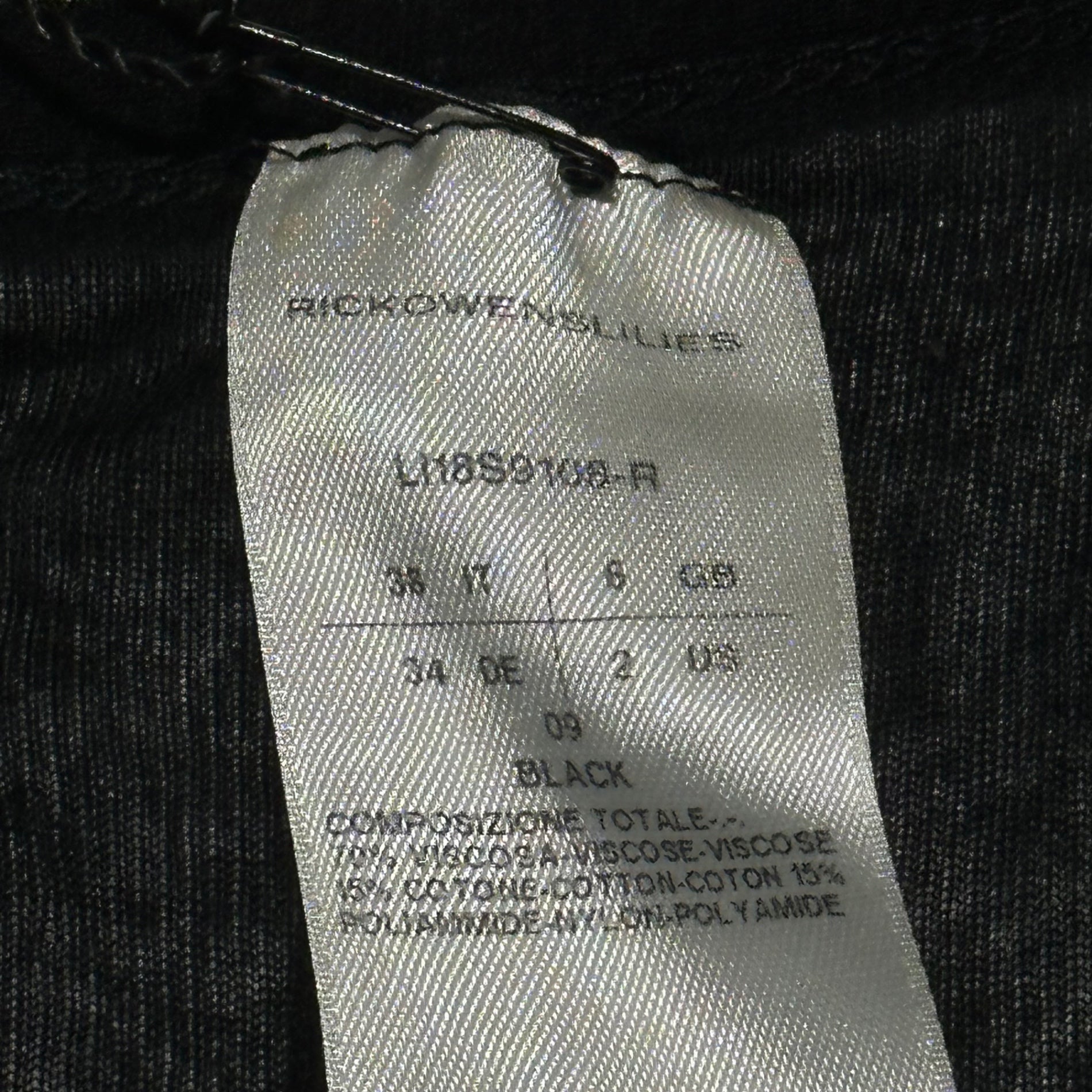 Rick Owens(リックオウエンス) 18SS Deep V-Neck Sheer Super Long Sleeve Knit Top 深 Vネック シアー スーパーロング スリーブ カットソー LI18S9108-R 38(M程度) ブラック LILIES