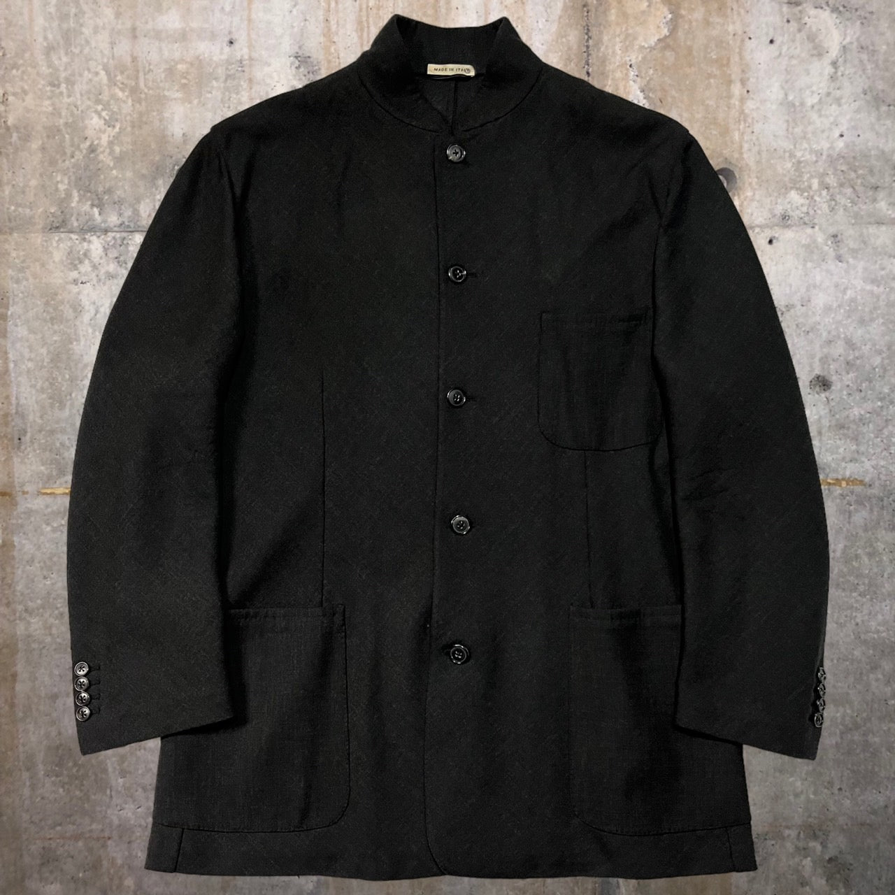 HERMES(エルメス) stand collar wool jacket/スタンドカラーウールジャケット/マオカラージャケットテーラードジャケット 表記無し(XLサイズ程度) チャコールグレー