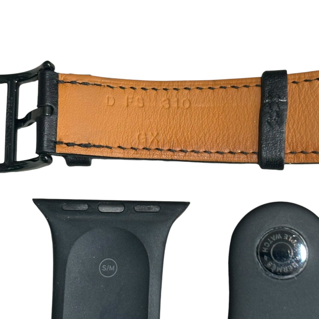 HERMES(エルメス) Apple watch series5 Double Tour 40mm Space Black アップル ウォッチ A2156 40mm ブラック レザー ストラップ スポーツバンド ヴォースイ ヴォースウィフト D刻印