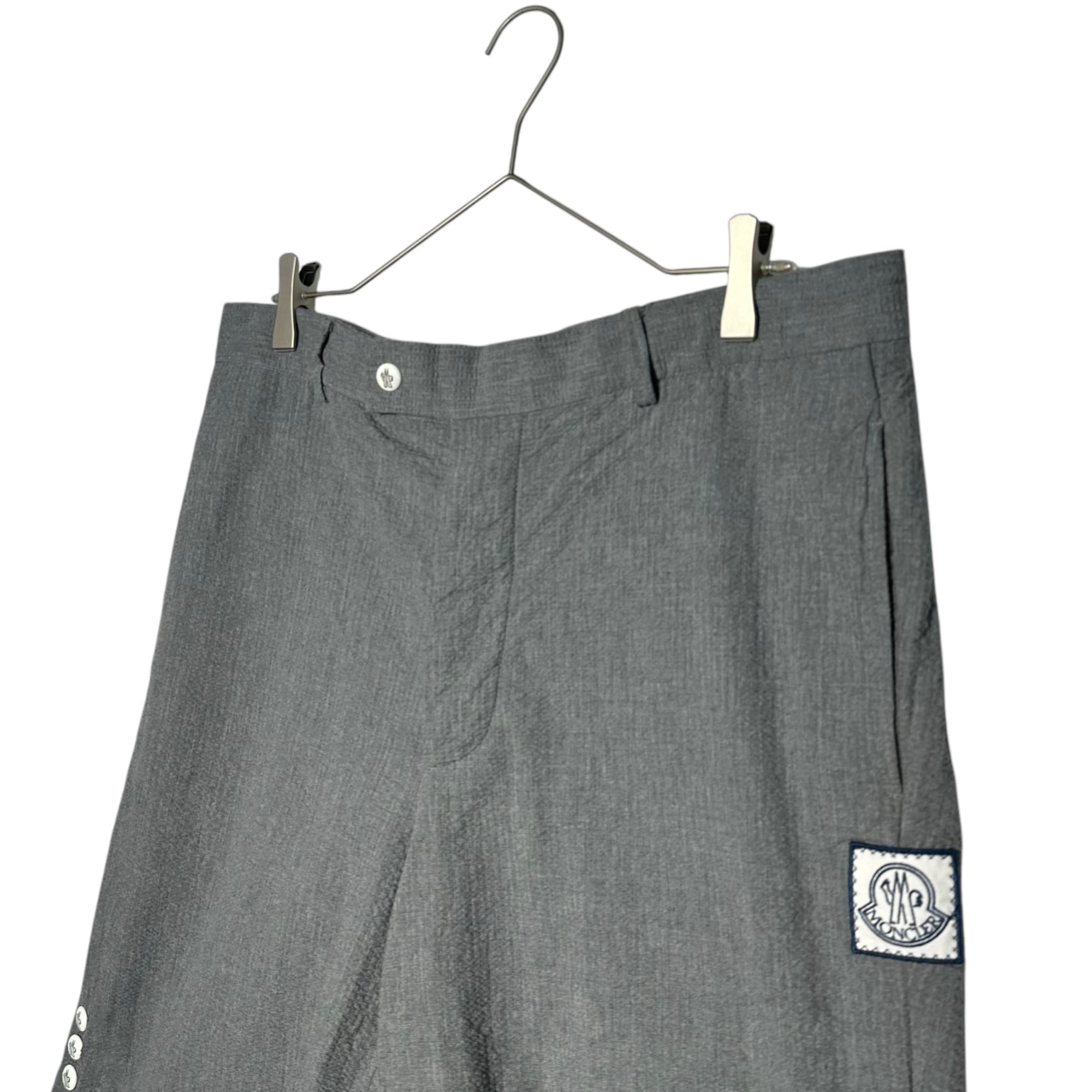 MONCLER GAMME BLEU(モンクレールガムブルー) Seersucker Side Button Shorts シアサッカー サイドボタン ショーツ D13911301100 4 グレー ハーフ ショート パンツ コットン