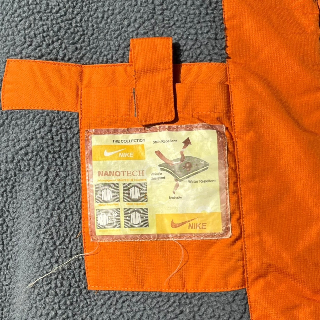 NIKE ACG(ナイキエーシージー) 00's Unlimited Sport Hooded Fleece Lined Jacket フリース マウンテンパーカー グレー×オレンジ ジャケット