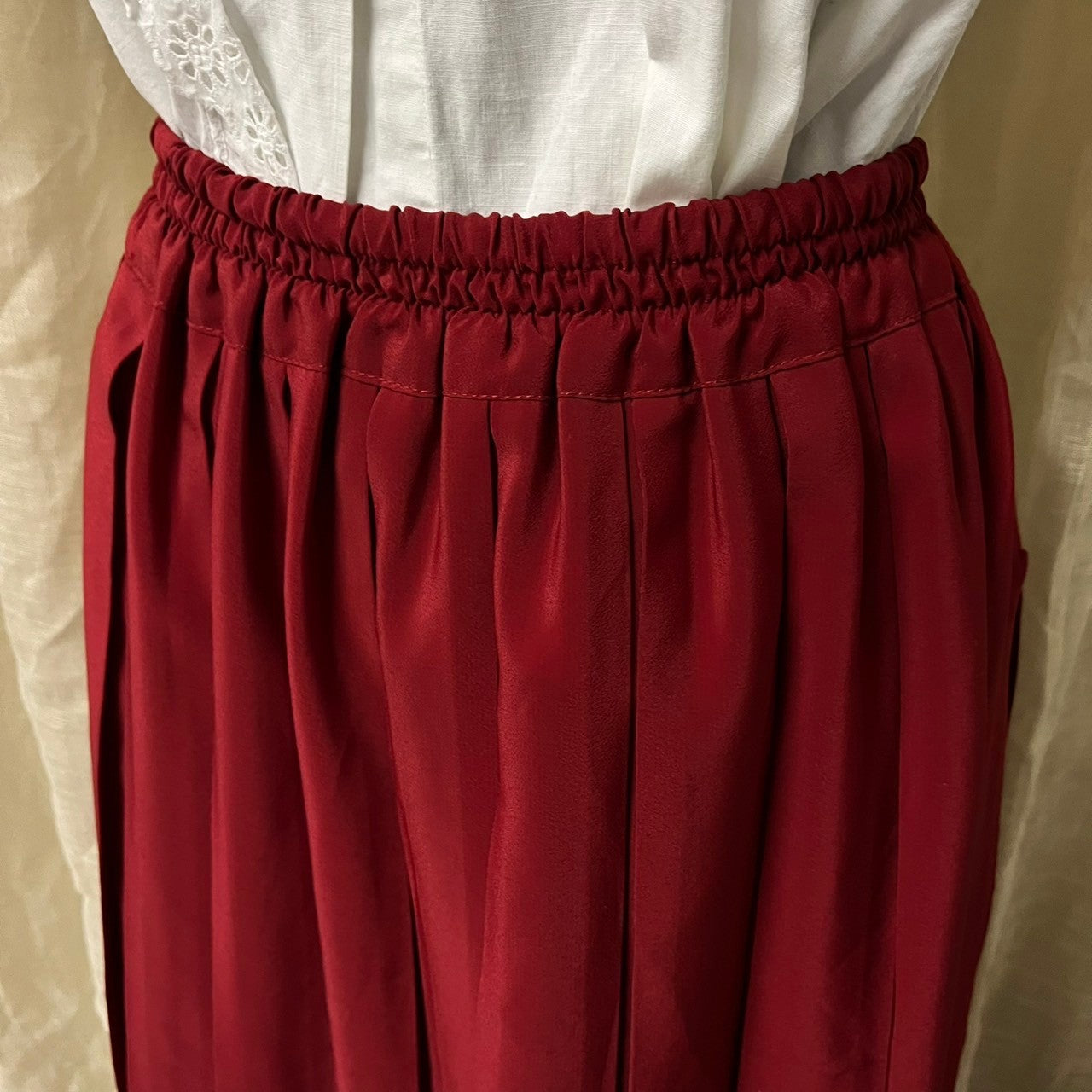 Euro Vintage(ヨーロッパヴィンテージ) Story_70’s pleated dance skirt/プリーツダンススカート 表記なし(Mサイズ程度) レッド