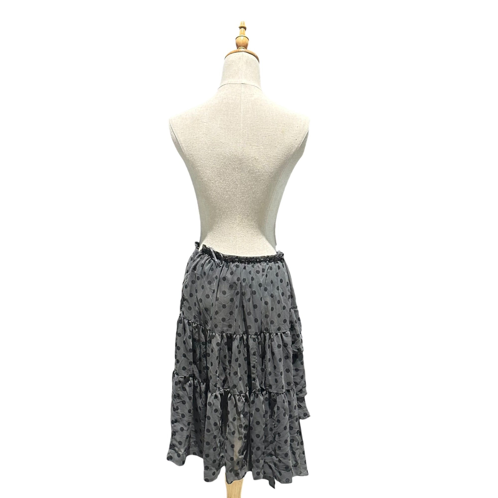 COMME des GARCONS(コムデギャルソン) 2013SS Polka-Dot Sheer Tiered Skirt ドット シースルー ティアード スカート GK-S043 XS グレー×ブラック AD2012