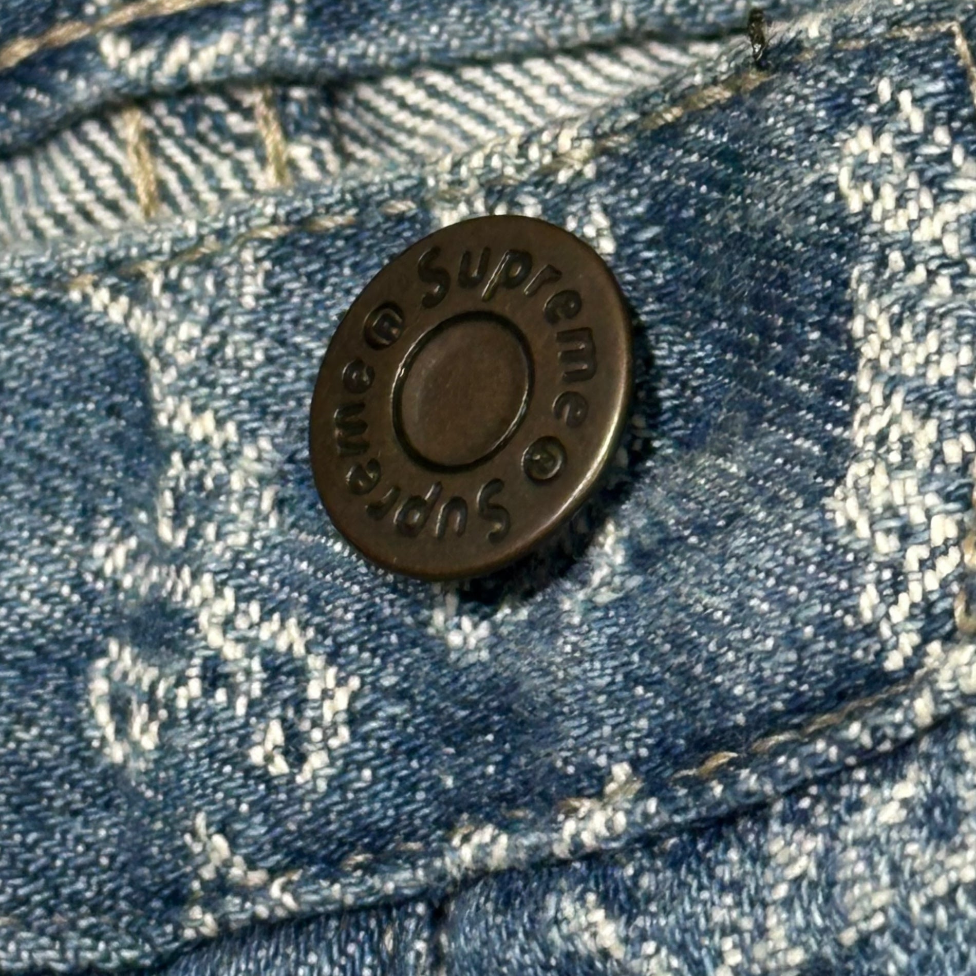 SUPREME(シュプリーム) 22AW Multi Type Jacquard Regular Jean マルチタイプ ジャカード レギュラー ジーンズ 30 ライトインディゴ 22FW ロゴ デニム パンツ