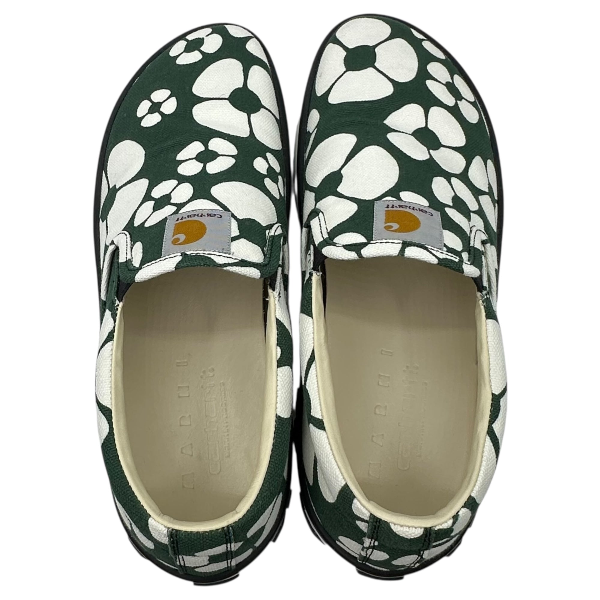 MARNI×carhartt WIP(マルニ×カーハート) SLIP-ON SNEAKERS スリッポン 厚底 スニーカー SNZU013103 42(約27cm程度) グリーン×ホワイト コラボ