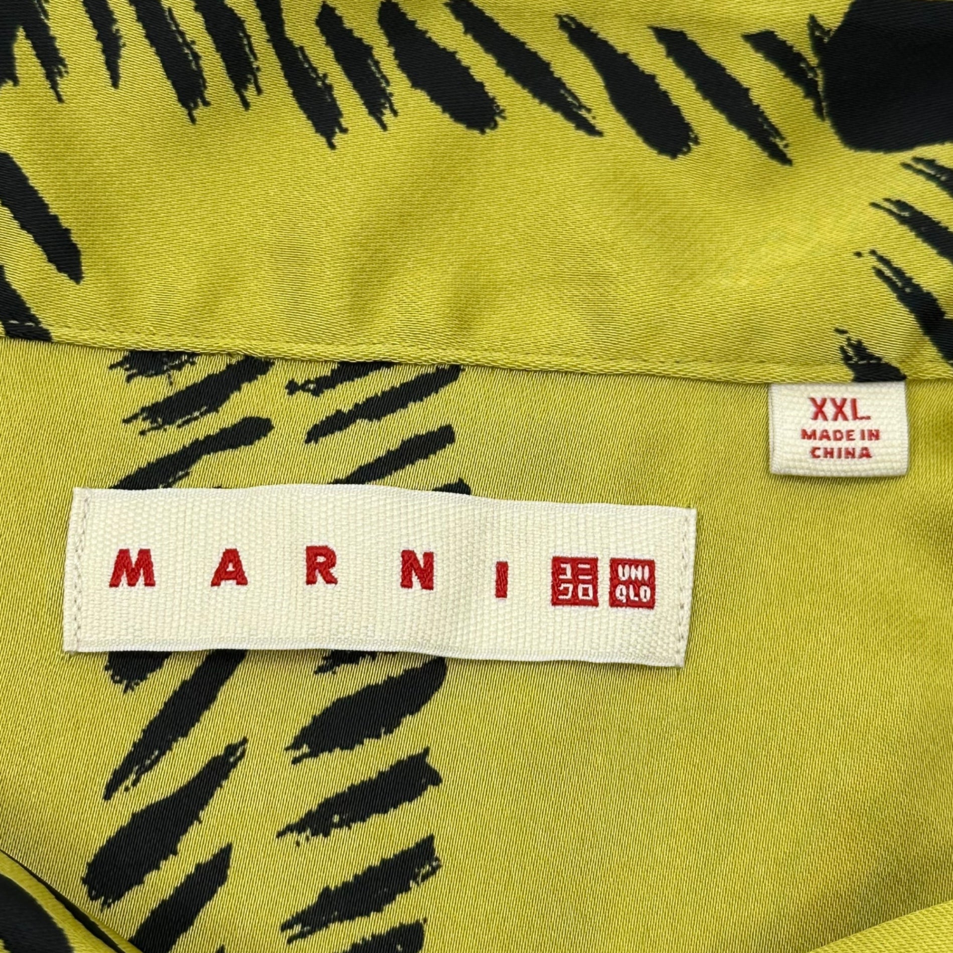 UNIQLO×MARNI(ユニクロ×マルニ) Draped Wide Straight Pants and Shirt Setup ドレープ ワイド ストレートパンツ & シャツ セットアップ XXL マスタード×ブラック メンズ着用可能 レディース合わせ
