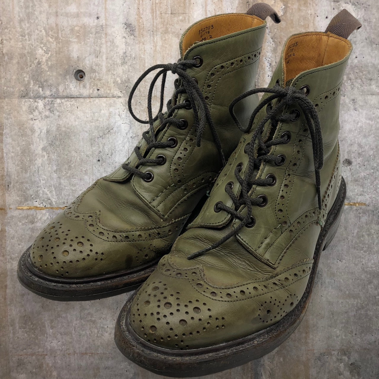Tricker's(トリッカーズ) カントリーブーツ 832723 7.5(26.5~27.0程度) カーキ paul smith別注品