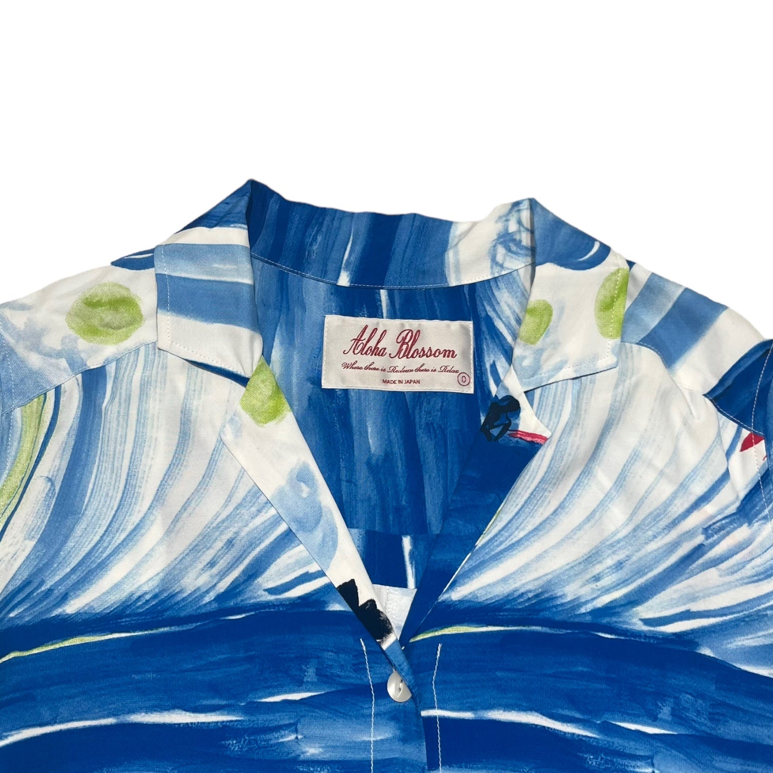 Aloha Blossom(アロハブロッサム) BIG WAVE アロハ 半袖 シャツ ワンピース 0(XS) ブルー