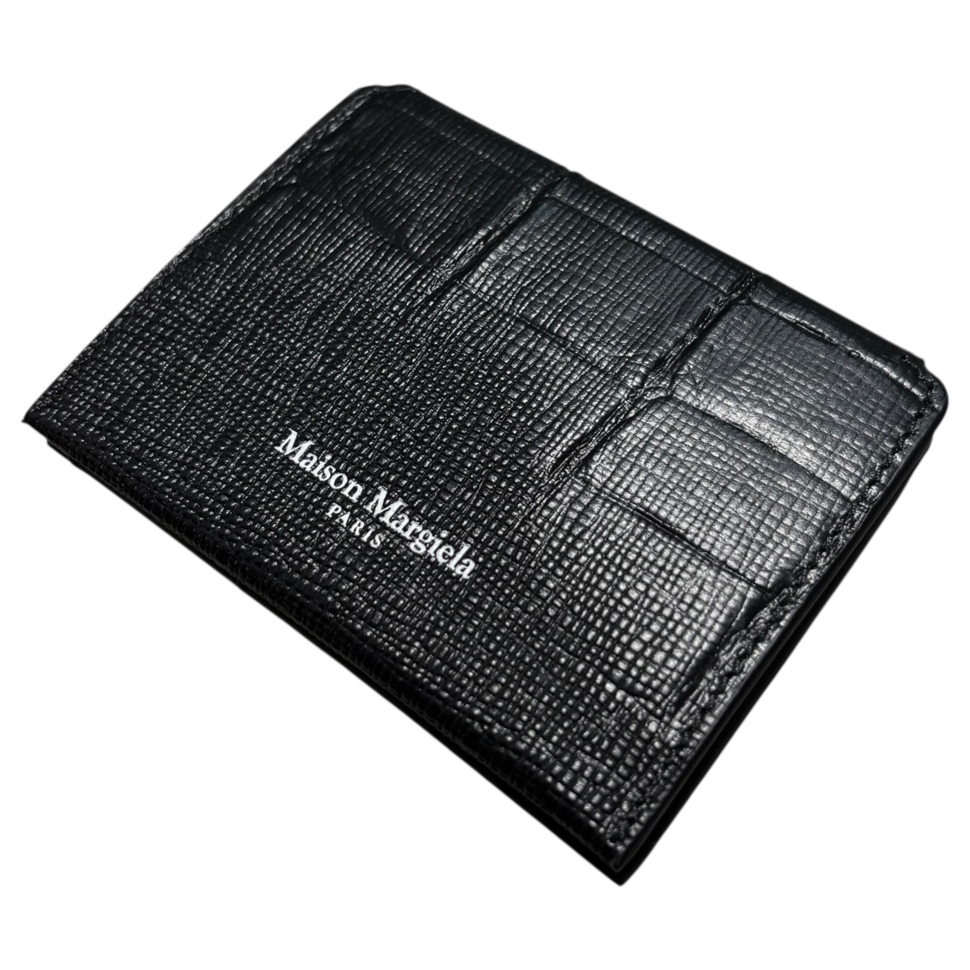 MAISON MARGIELA(メゾンマルジェラ) 24AW Crocodile Embossed Leather Card Case クロコ 型押し レザー カード ケース SA2VX0001 ブラック