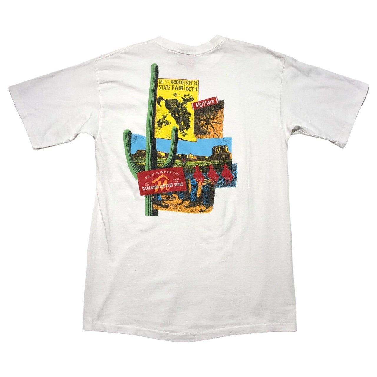 VINTAGE(ヴィンテージ) 90's MARLBORO "COUNTRY STORE" T-SHIRT マールボロ カントリーストア Tシャツ 企業 FREE SIZE(XL程度) ホワイト