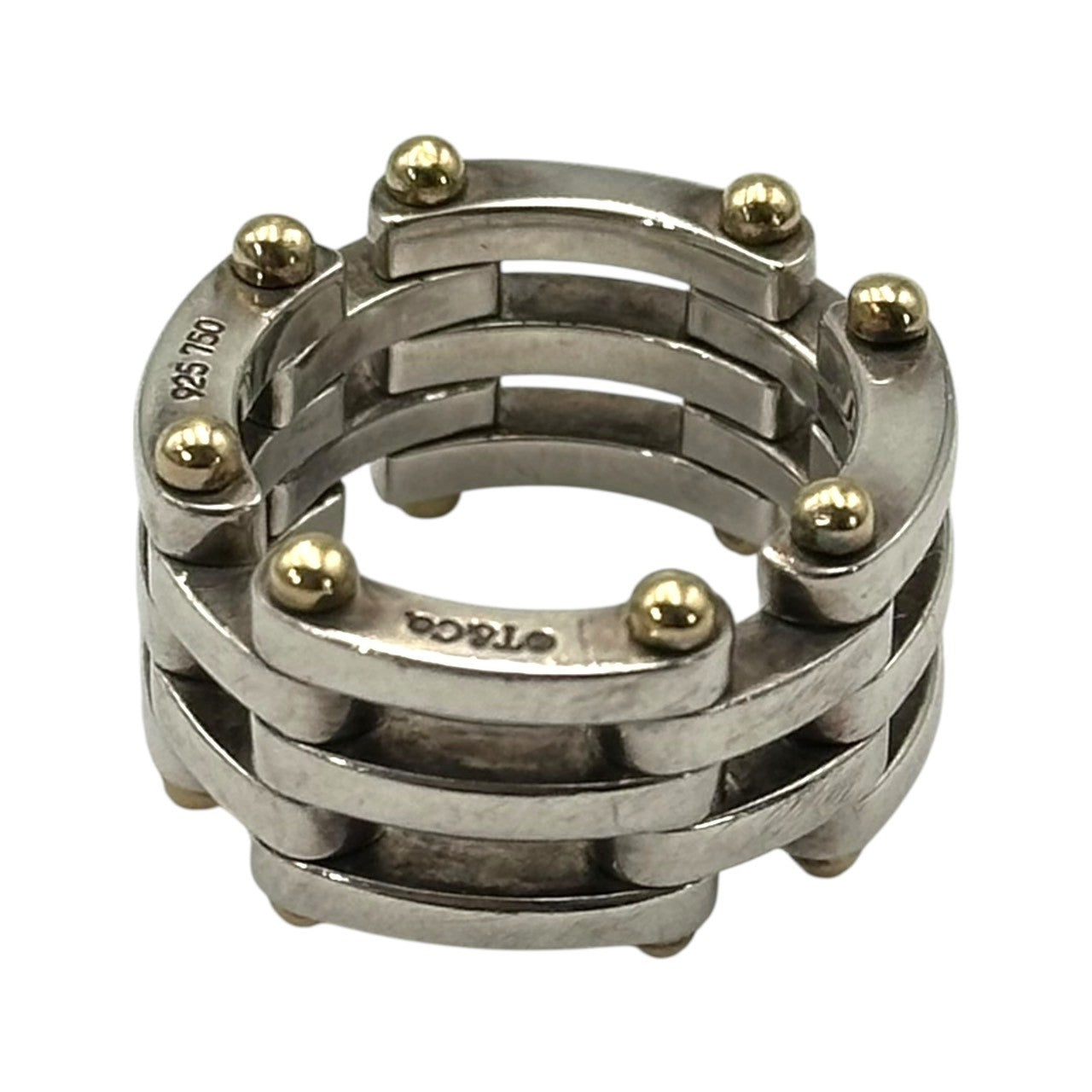 TIFFANY & CO.(ティファニー) Silver & Gold Two-Tone Gate Ring シルバー ゴールド コンビ ゲート リング 10号 シルバー×ゴールド