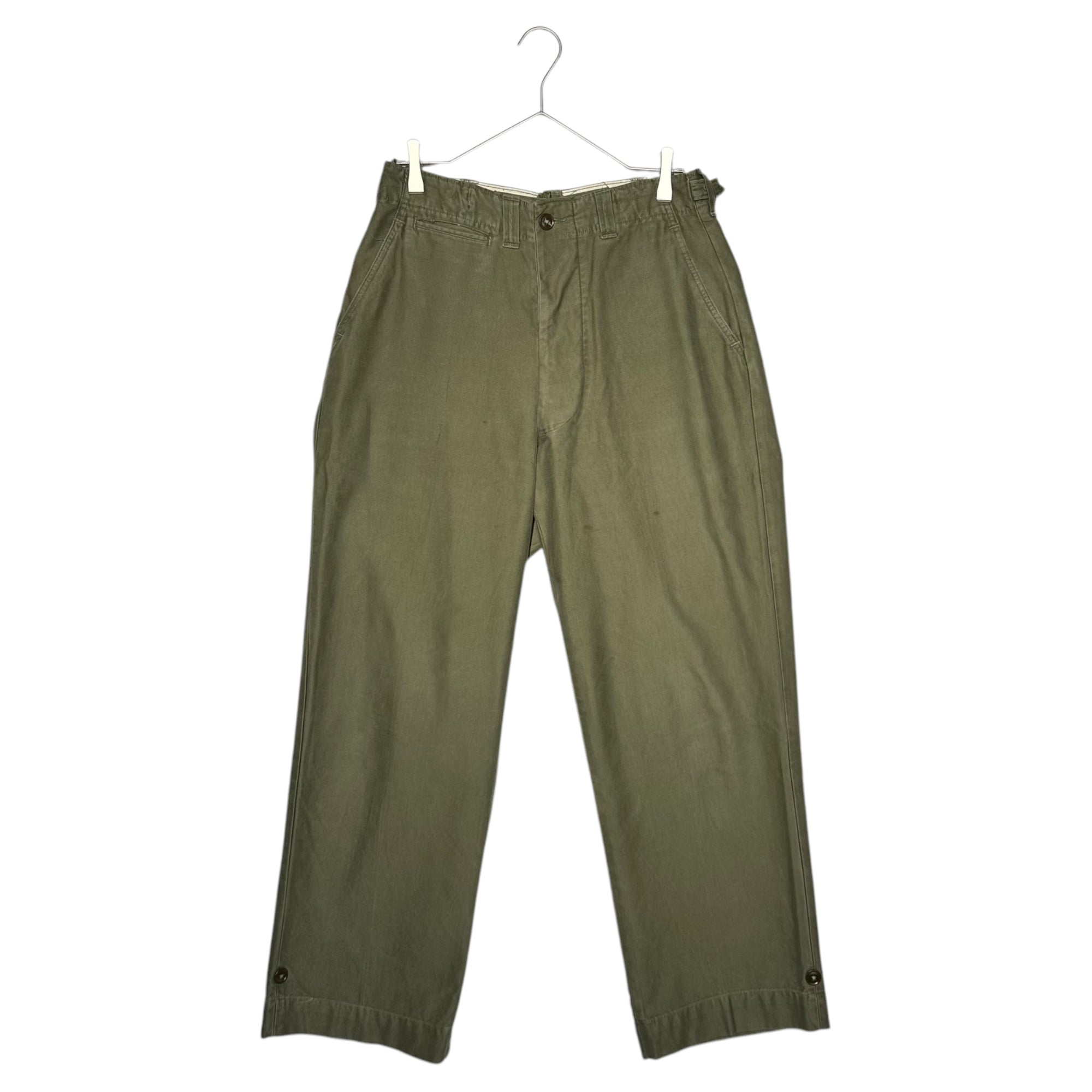 US ARMY(アメリカ軍) 40’s M-43 TROUSERS, FIELD, COTTON, O. D. ミリタリー フィールド パンツ 55-T-34030-30 30/30 オリーブ 40年代~ ヴィンテージ 古着 ベイカー