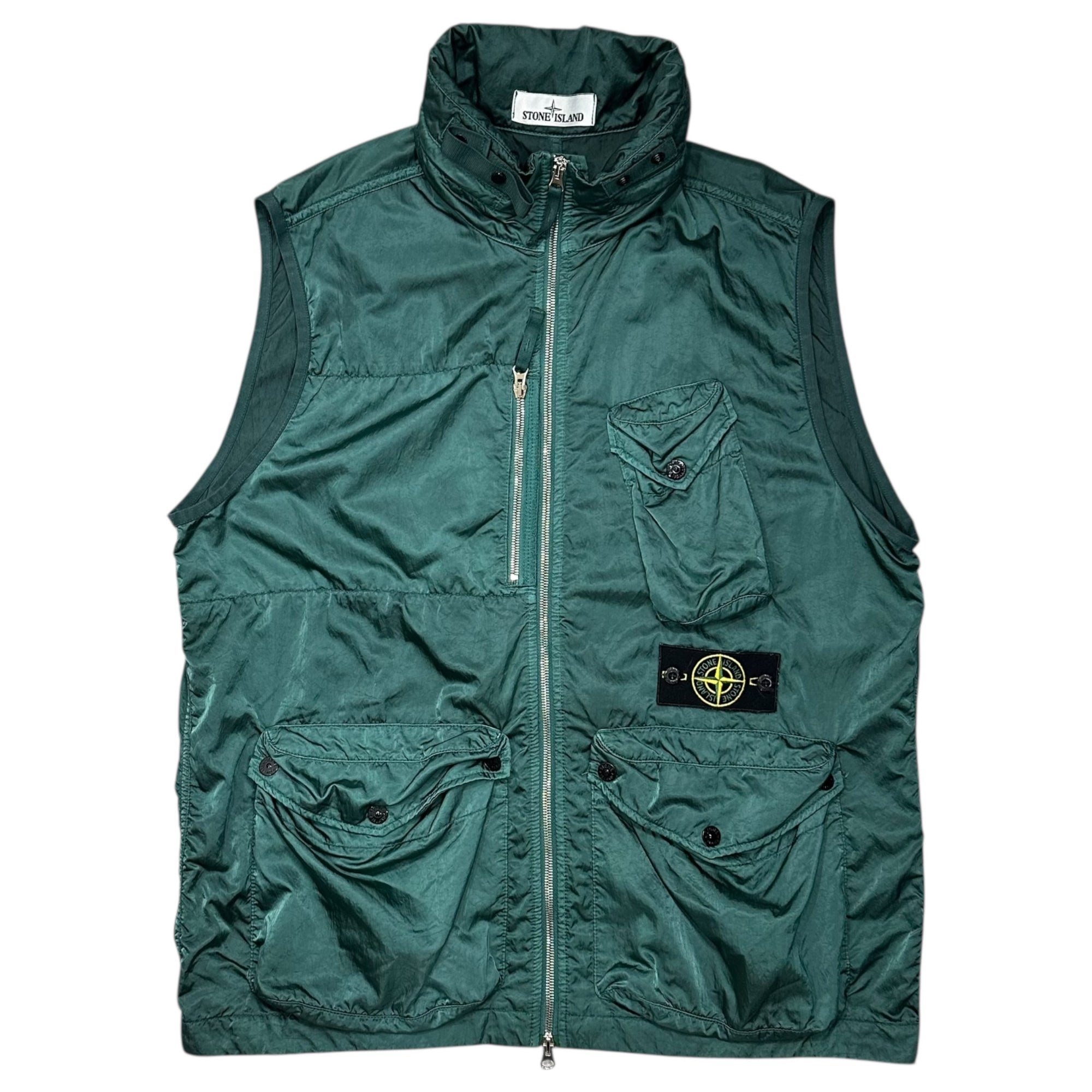 STONE ISLAND(ストーンアイランド) 21SS NYLON RASO-TC VEST ナイロン ベスト 7415G0430 L グリーン