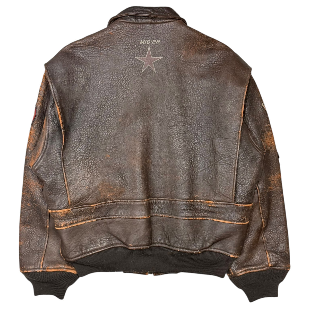 AVIREX(アヴィレックス) G-1 FLIGHT JACKET フライト レザー ジャケット S ブラウン ミリタリー ワッペン