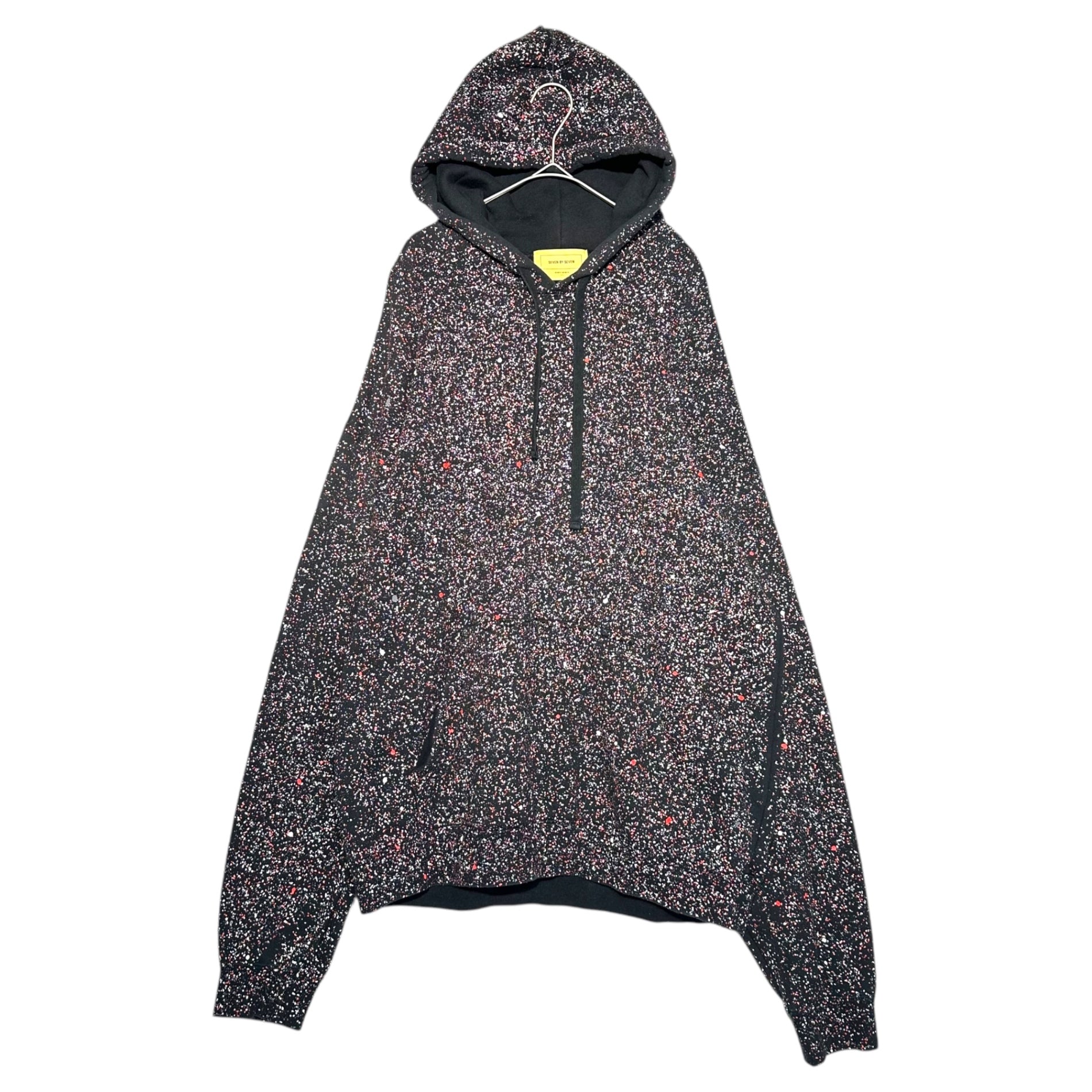 SEVEN BY SEVEN(セブンバイセブン) PULLOV Painted pullover hoodie ペンキ 加工 プルオーバー パーカー 800-0166043 L ブラック