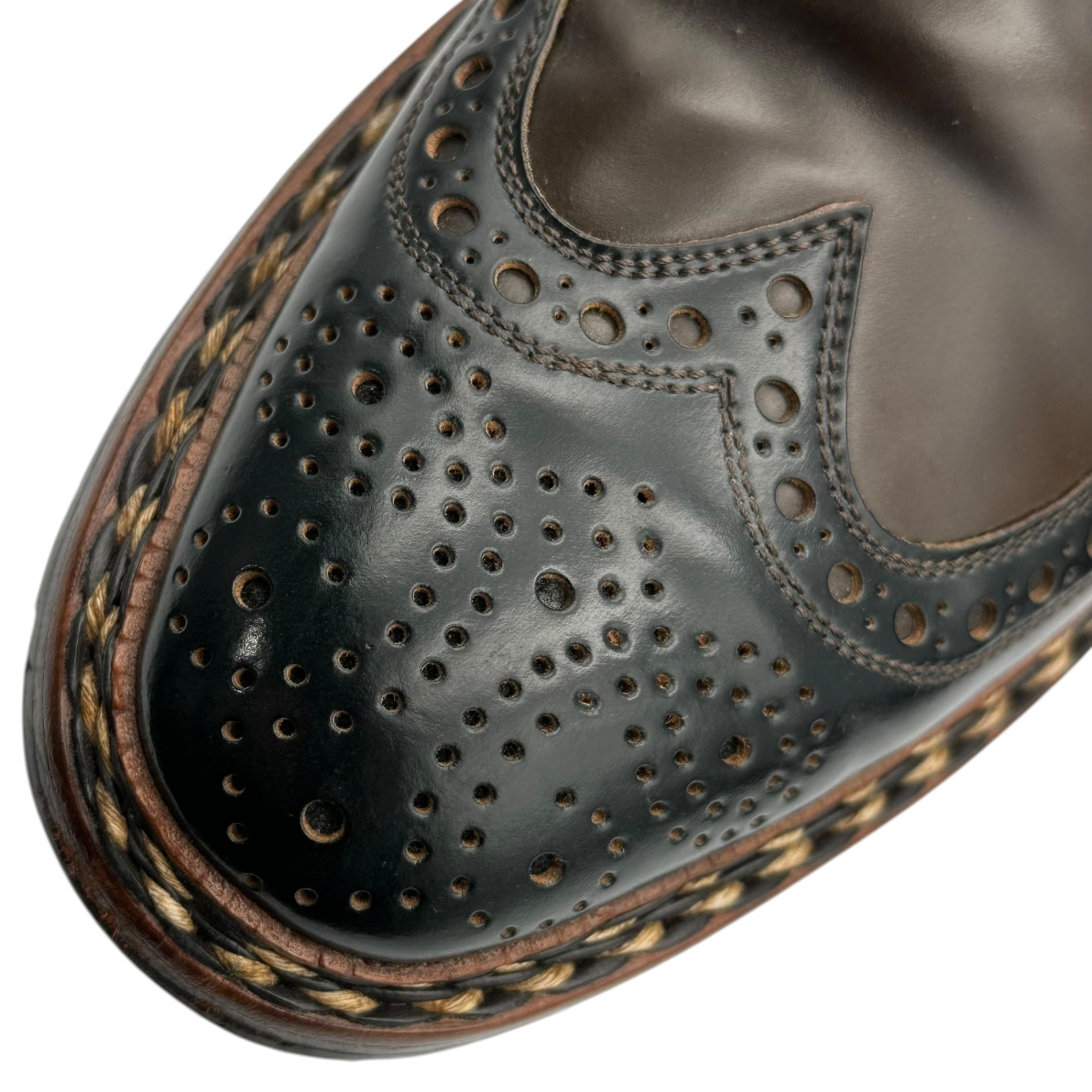 HEINRICH DINKELACKER(ハインリッヒディンケラッカー) BUDA Derby Shoes ブダ コードバン 2トーン ウィングチップ ダービー シューズ 表記無 ネイビー×ブラウン 革靴 レザー