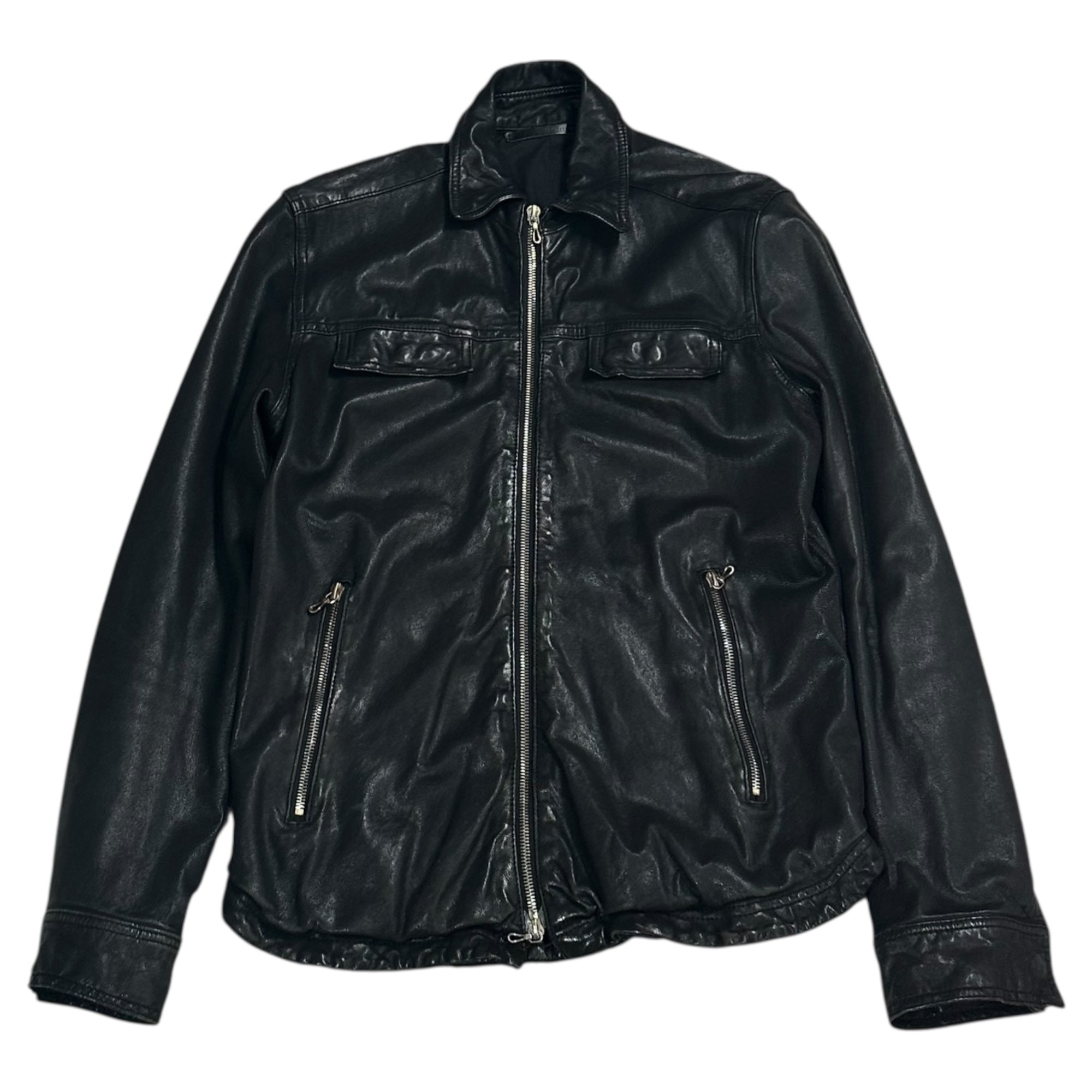 TOMORROWLAND(トゥモローランド) Zip-up lamb leather jacket ジップアップ ラムレザー ジャケット 63-08-04-08202 M ブラック