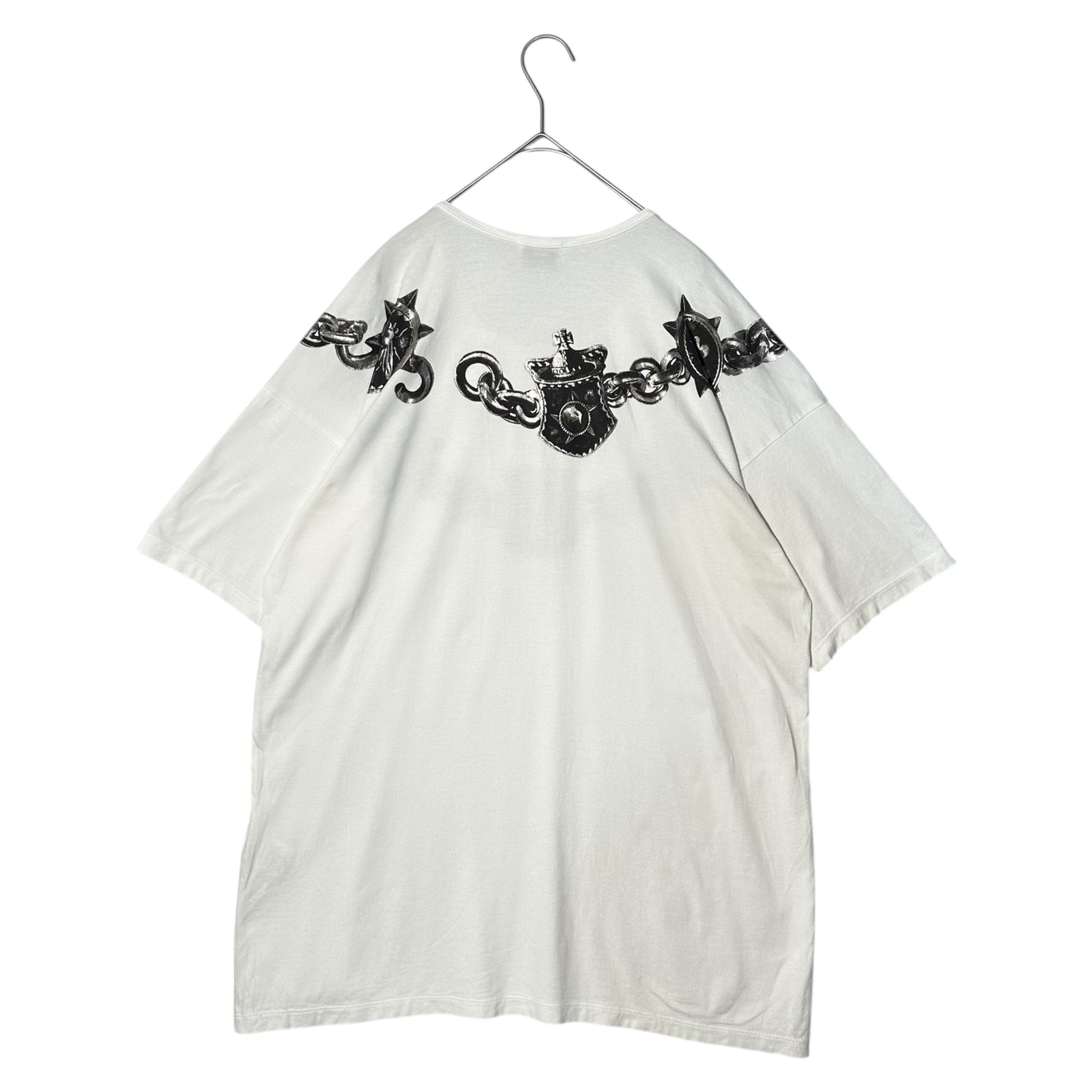 Vivienne Westwood MAN(ヴィヴィアンウエストウッドマン) Jewelry Chain Big T-Shirt ジュエリー チェーン ビッグ Tシャツ 189013 5118 FREE ホワイト×ブラック